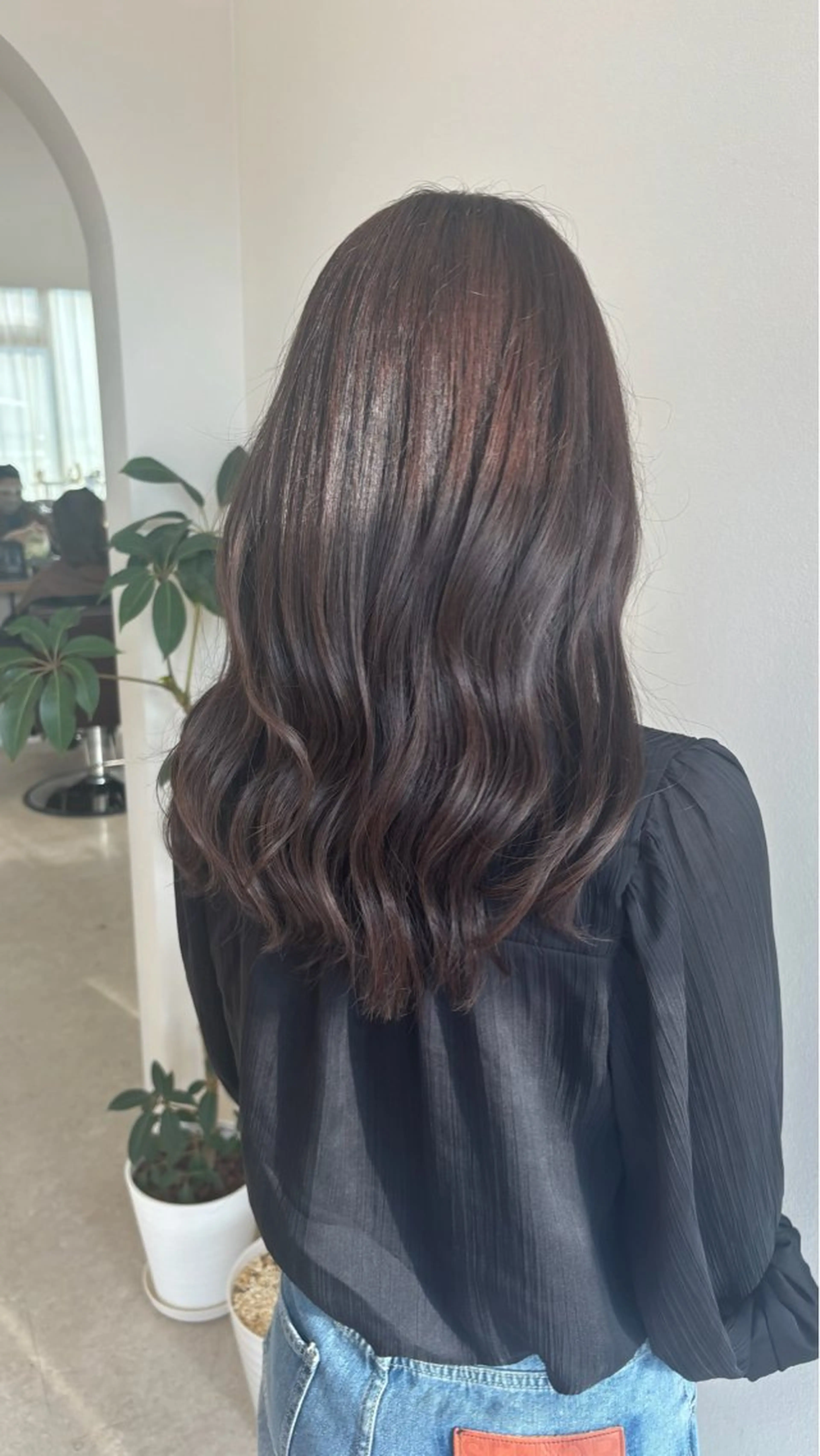 ロング カラー ヘアアレンジ カット 能勢 莉里花のヘアスタイル