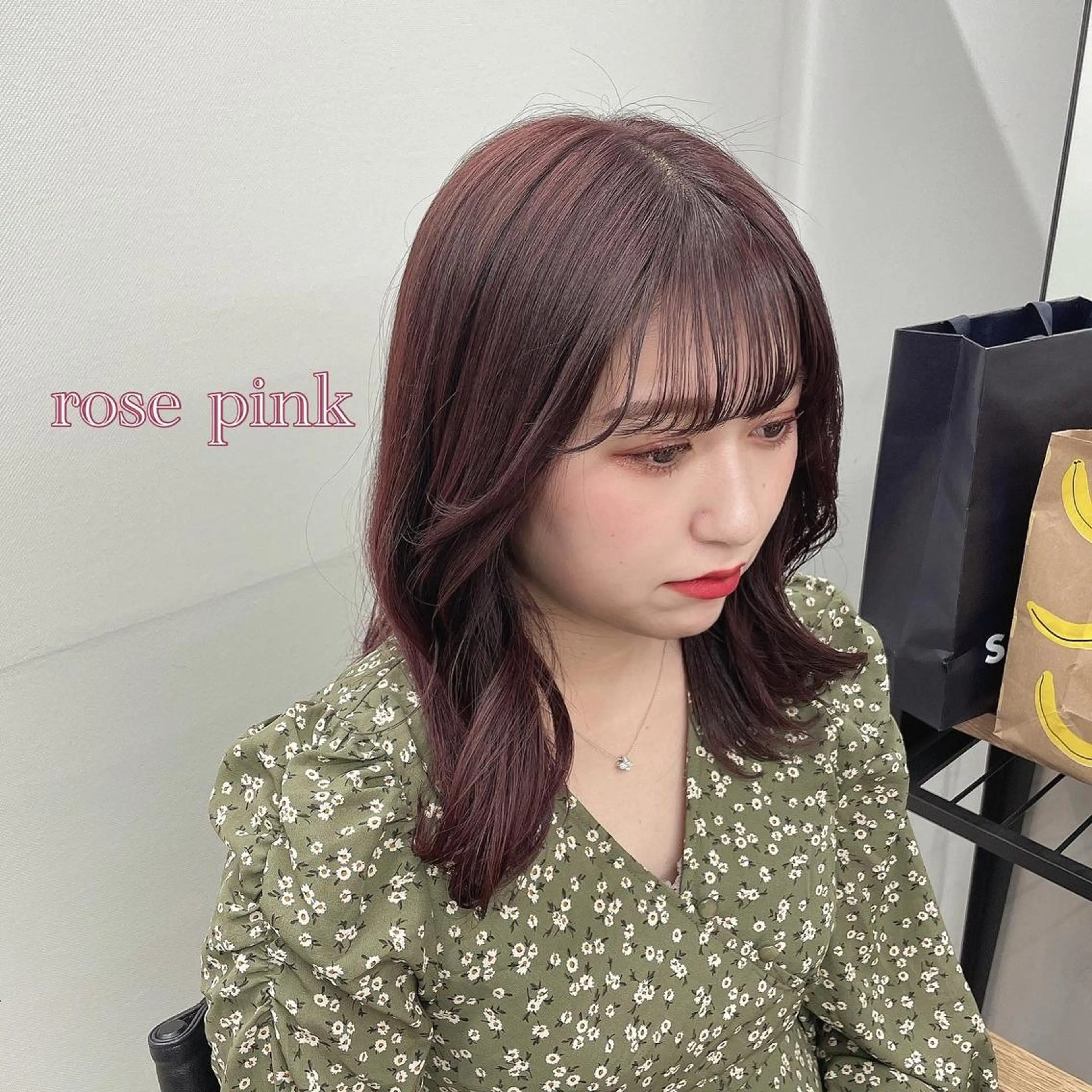 ミディアム カラー ピンクカラー ローズカラー カット IVY所属・ヘアアレンジ🎀 yuuka 🤍のヘアスタイル