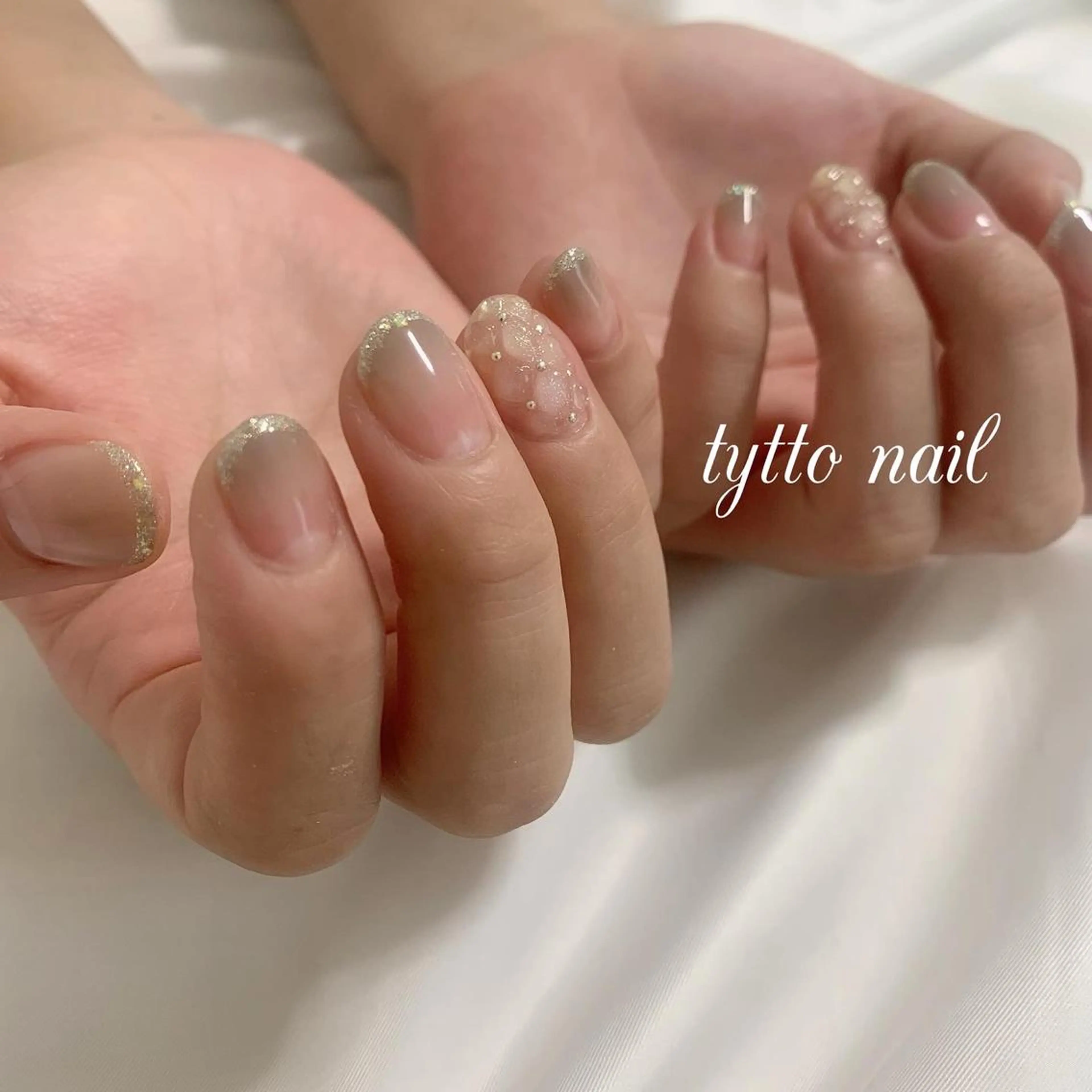 ネイル クリアネイル フレンチネイル ガラスフレンチ グラデーション ショートネイル ハンドネイル tytto nail ❤︎‪‪eri‪‪のネイルデザイン