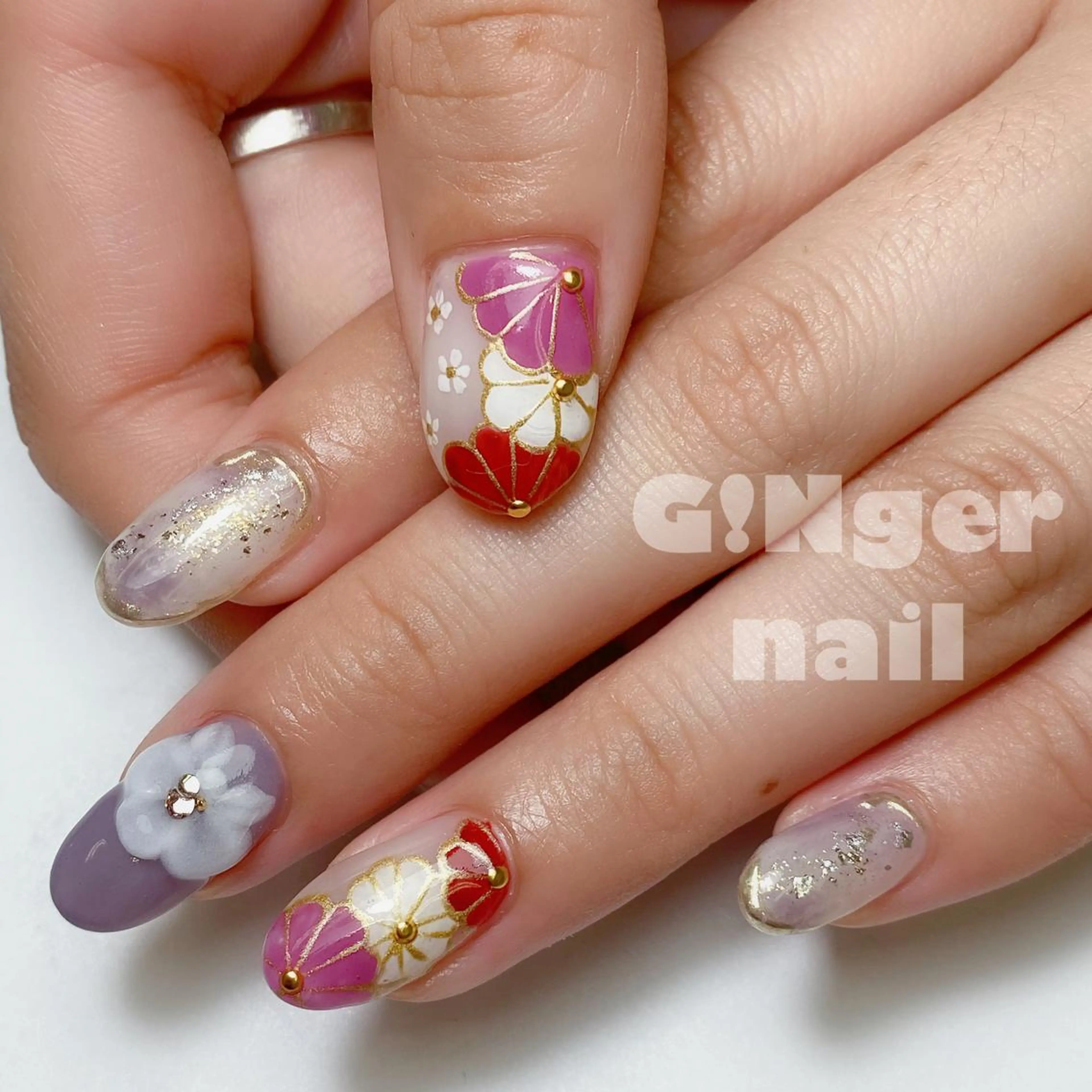ネイル 成人式 GINGER NAIL所属・代々木 GINGERNAILのネイルデザイン