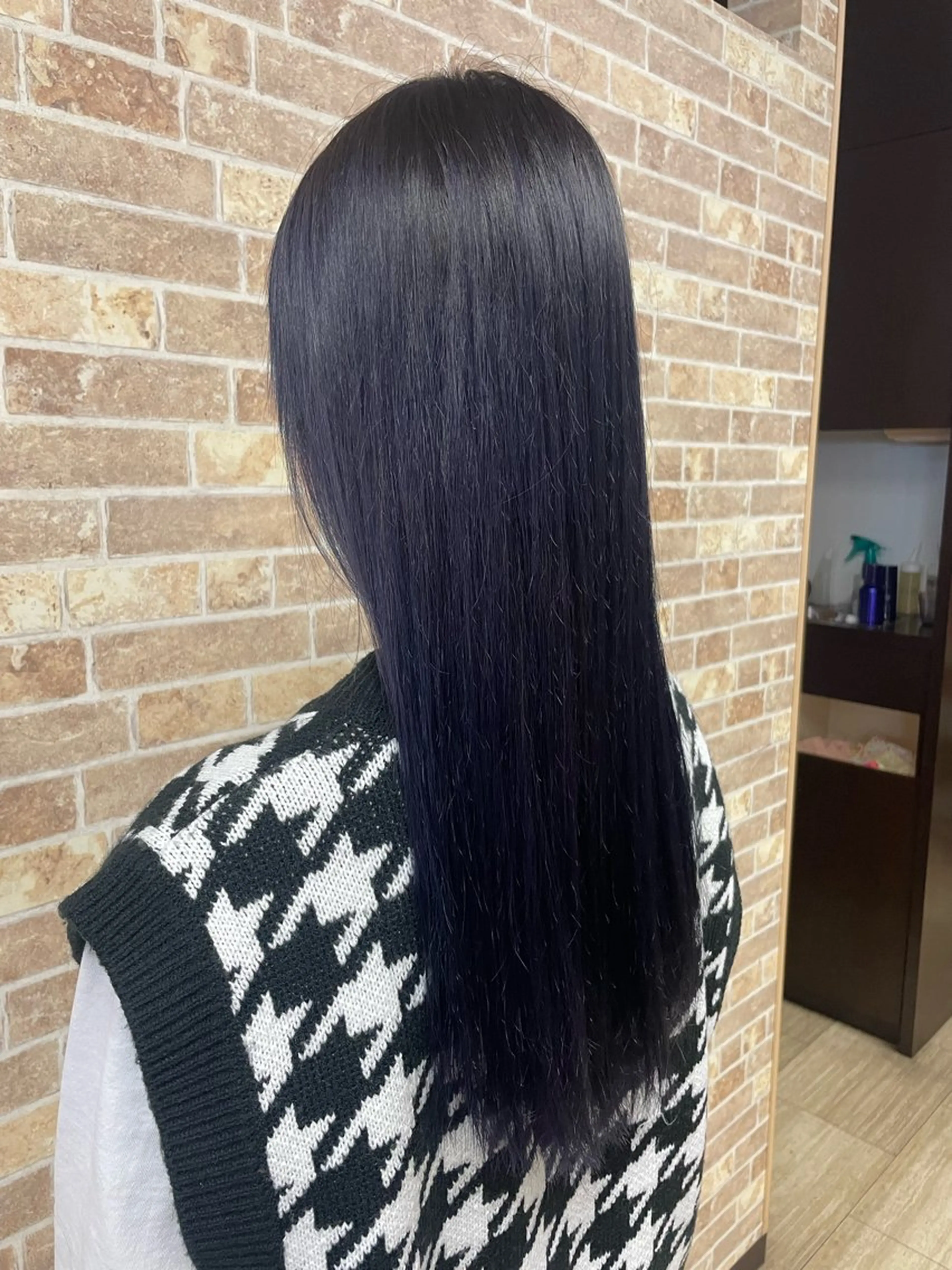 ロング カラー ブルーカラー カット ヘアカラー 徳留 もも花のヘアスタイル