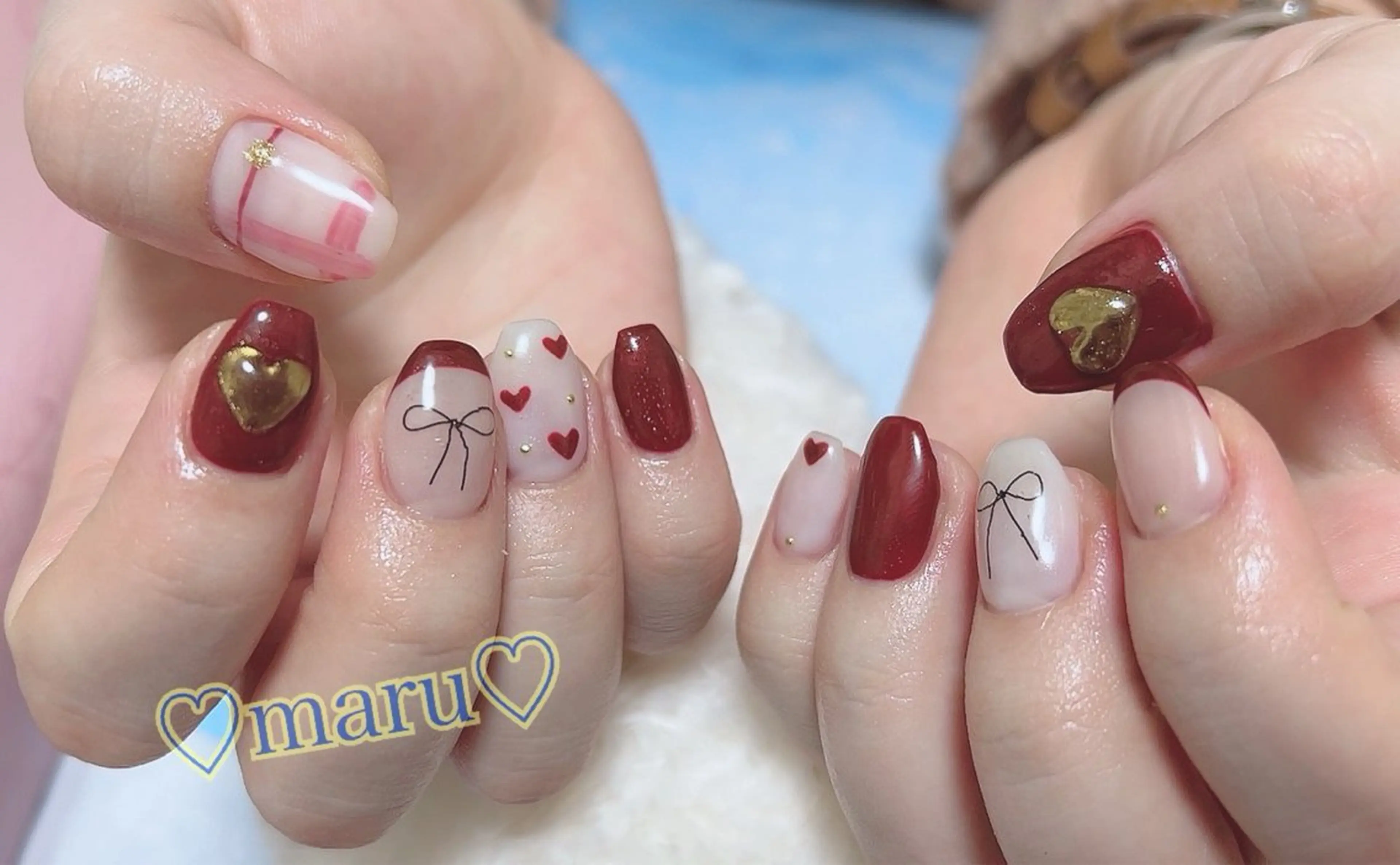 ネイル 持ち込み ハンドネイル フットネイル まるみ ♡のネイルデザイン