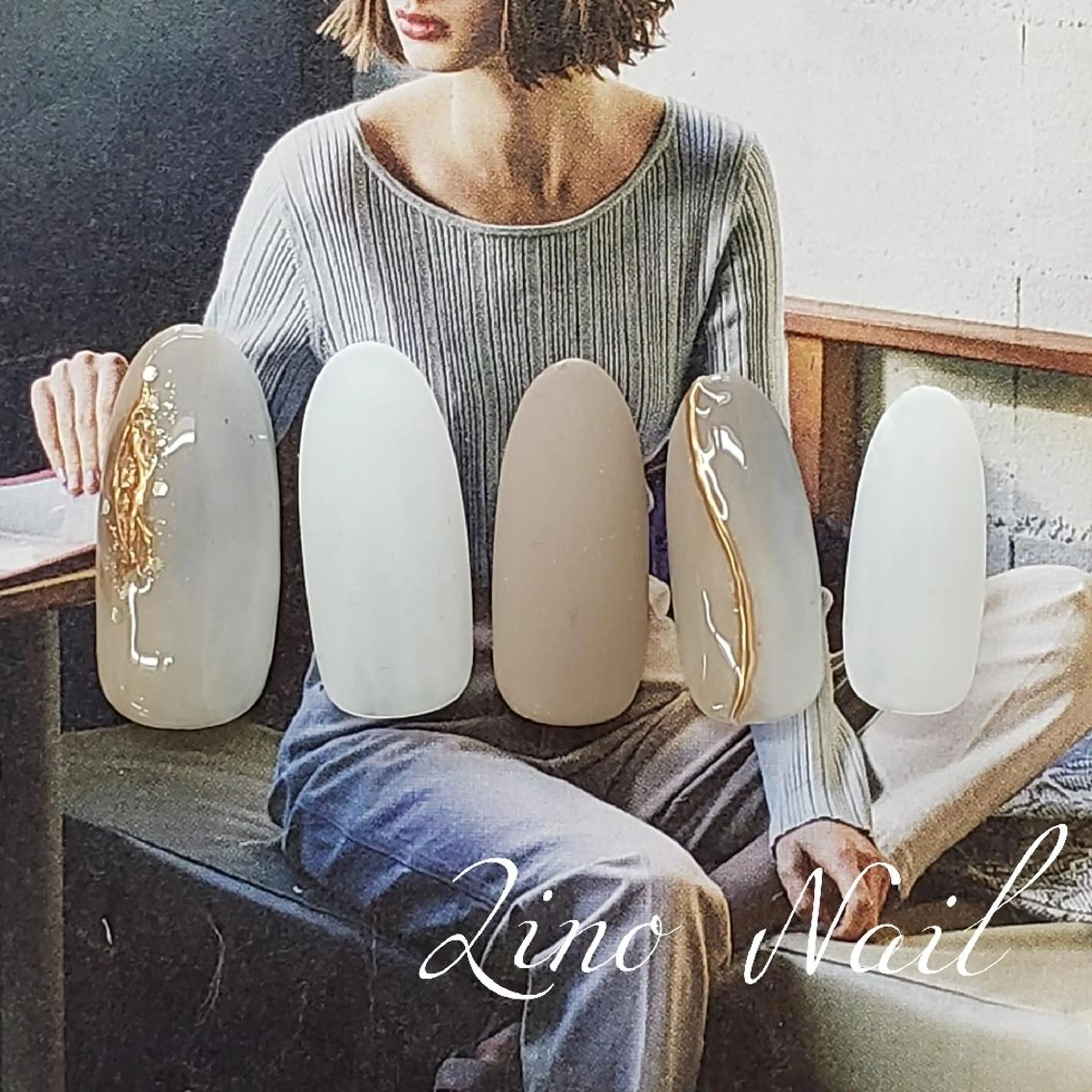 ネイル カジュアル ジェルネイル マットネイル ミラーネイル ニュアンスネイル ハンドネイル Lino Nailのネイルデザイン