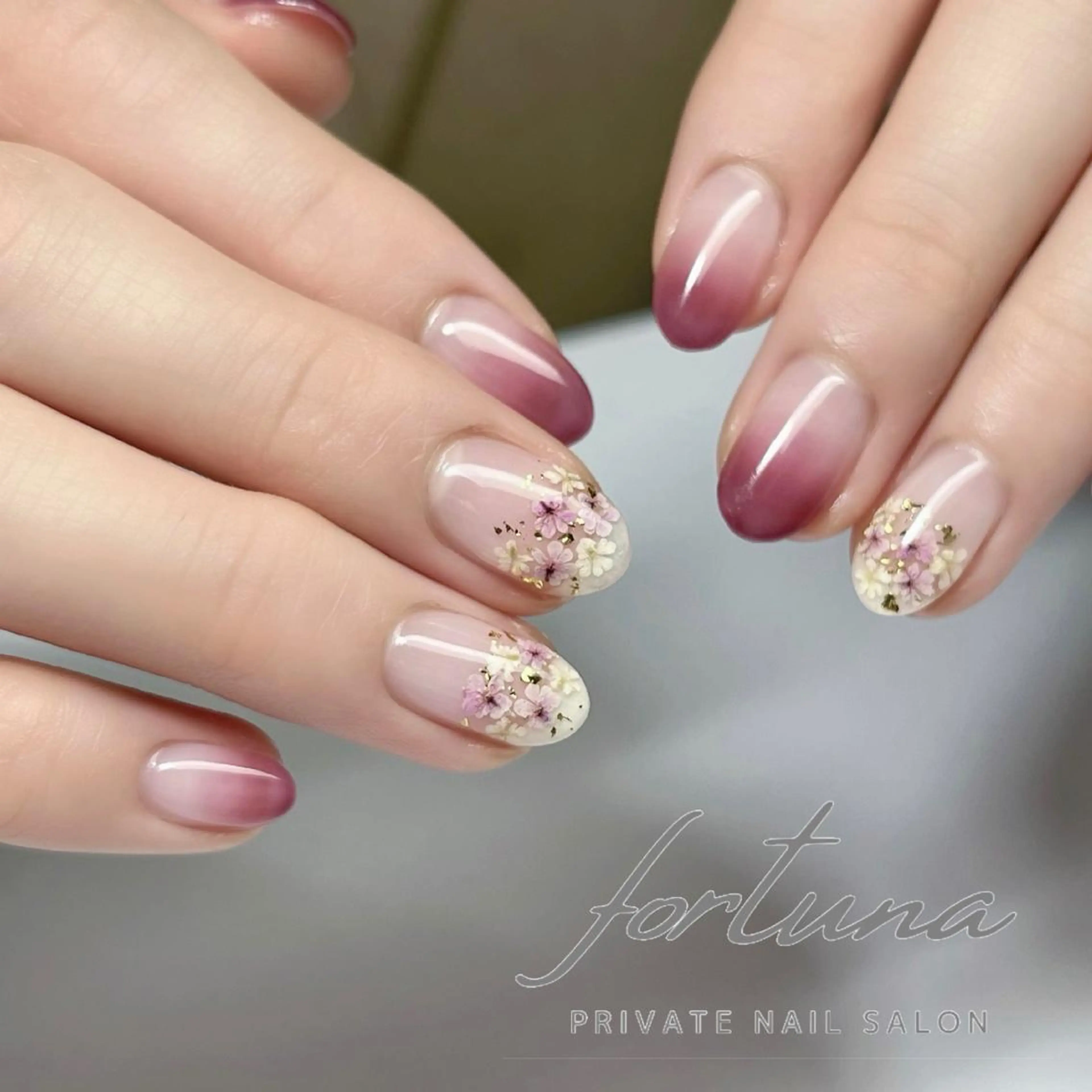 ネイル フラワーネイル ジェルネイル パラジェル 春ネイル ハンドネイル fortuna 武藤裕美のネイルデザイン