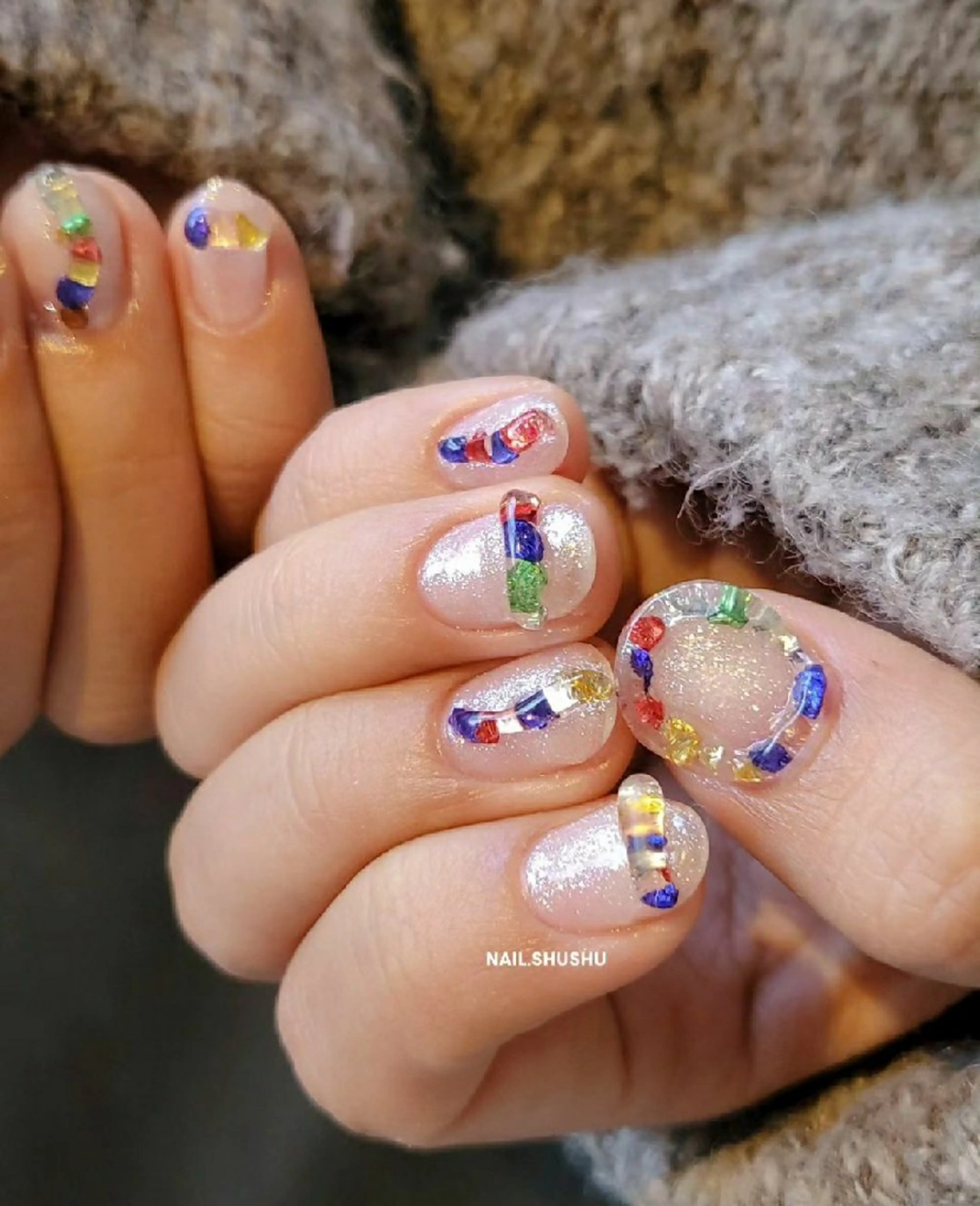 ネイル 持ち込み ニュアンスネイル ワンカラーネイル シンプルネイル 冬ネイル ハンドネイル 3dパーツ/流行り 👧shushu❤️のネイルデザイン