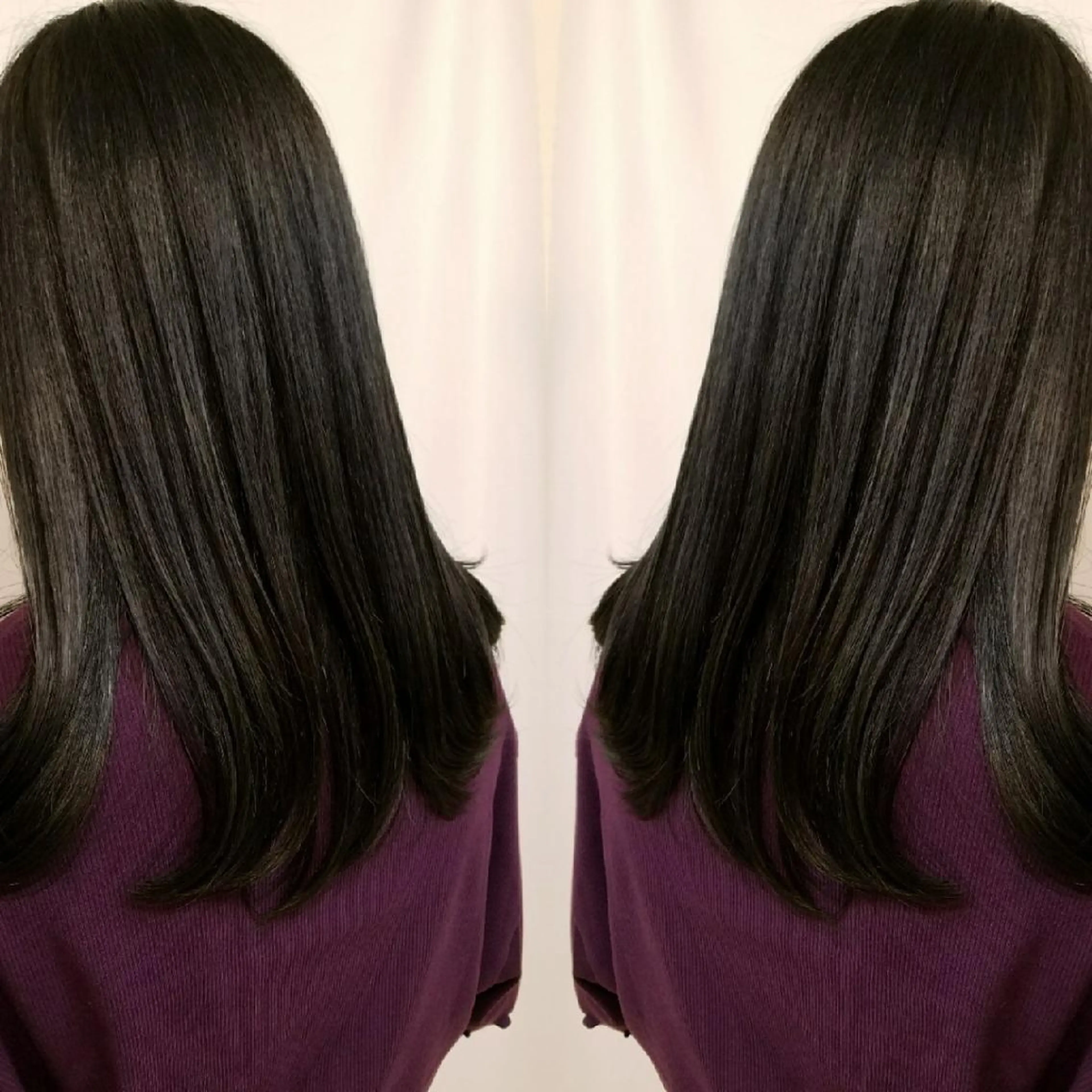 セミロング カラー グレージュ EMANON名古屋所属・美谷添（ミヤゾエ） まどか大人ヘアサロンのヘアスタイル