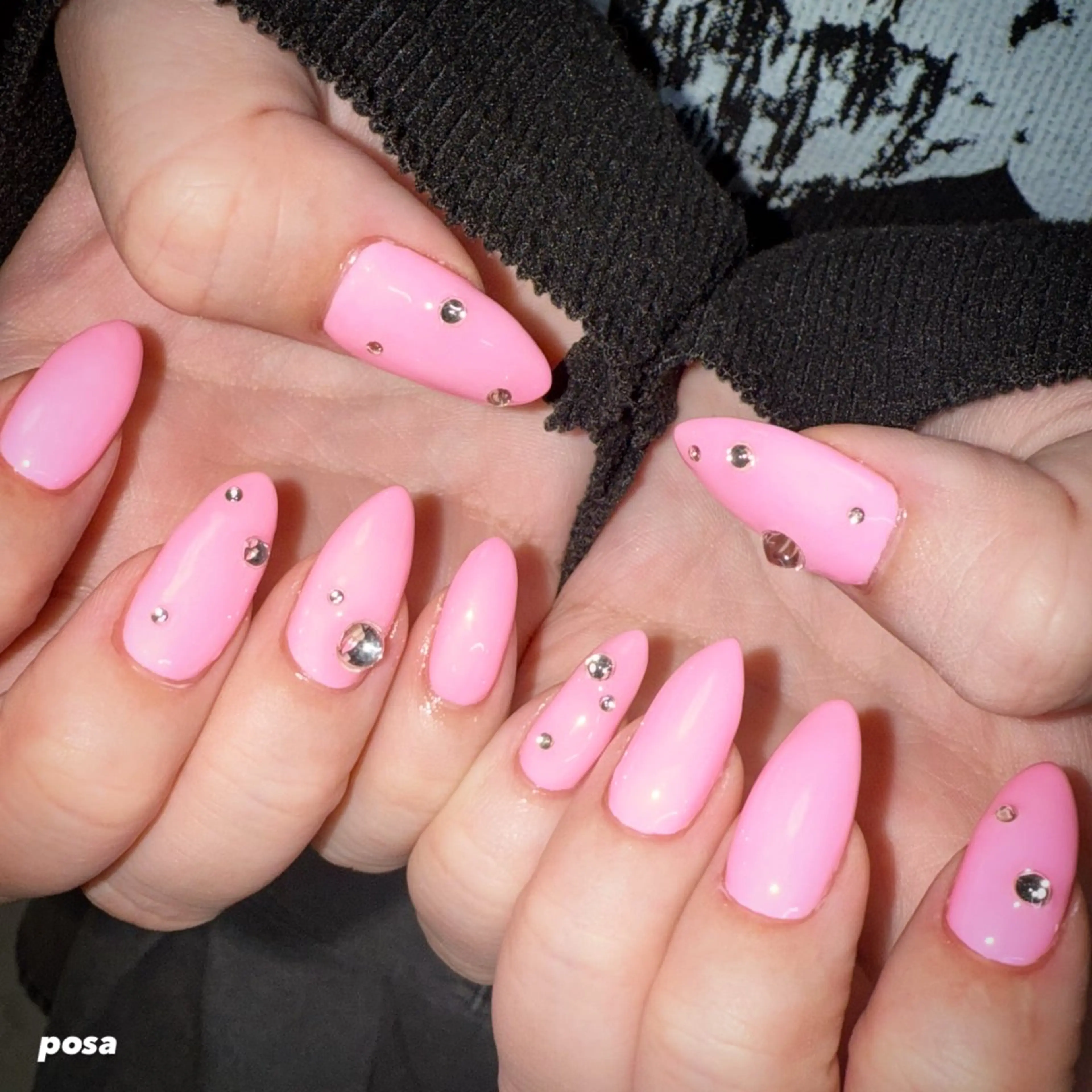 ネイル ピンク シンプルネイル ハンドネイル posa nail モエミのネイルデザイン