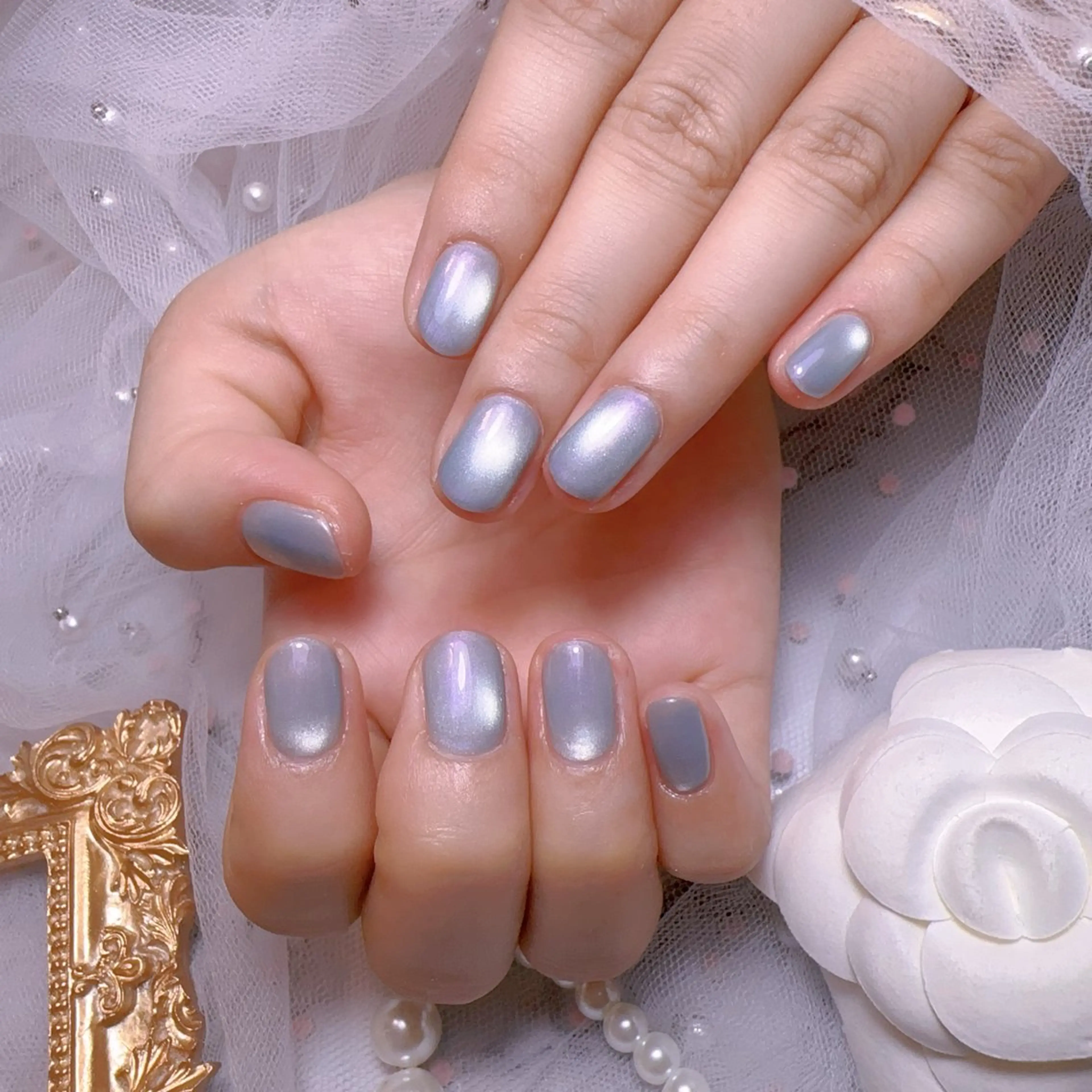 ネイル オーロラネイル フットネイル 韓国ネイル ラメ(グリッター) ラメグラデーション ハンドネイル Belle nail salon 新小岩のネイルデザイン