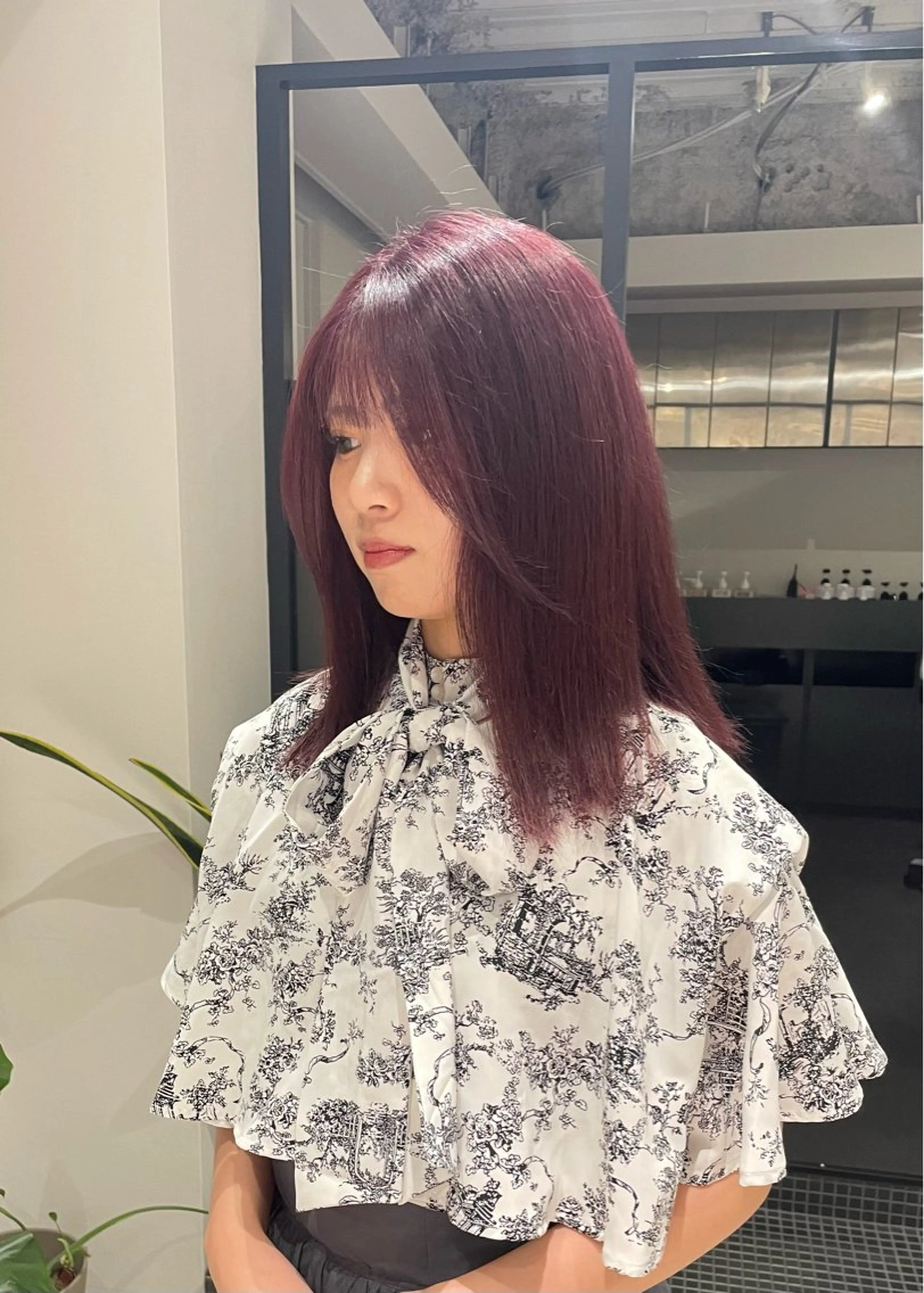 セミロング カラー ラベンダーカラー ピンクカラー ピンクラベンダー 💝透明感/ブリーチ /れい💝のヘアスタイル