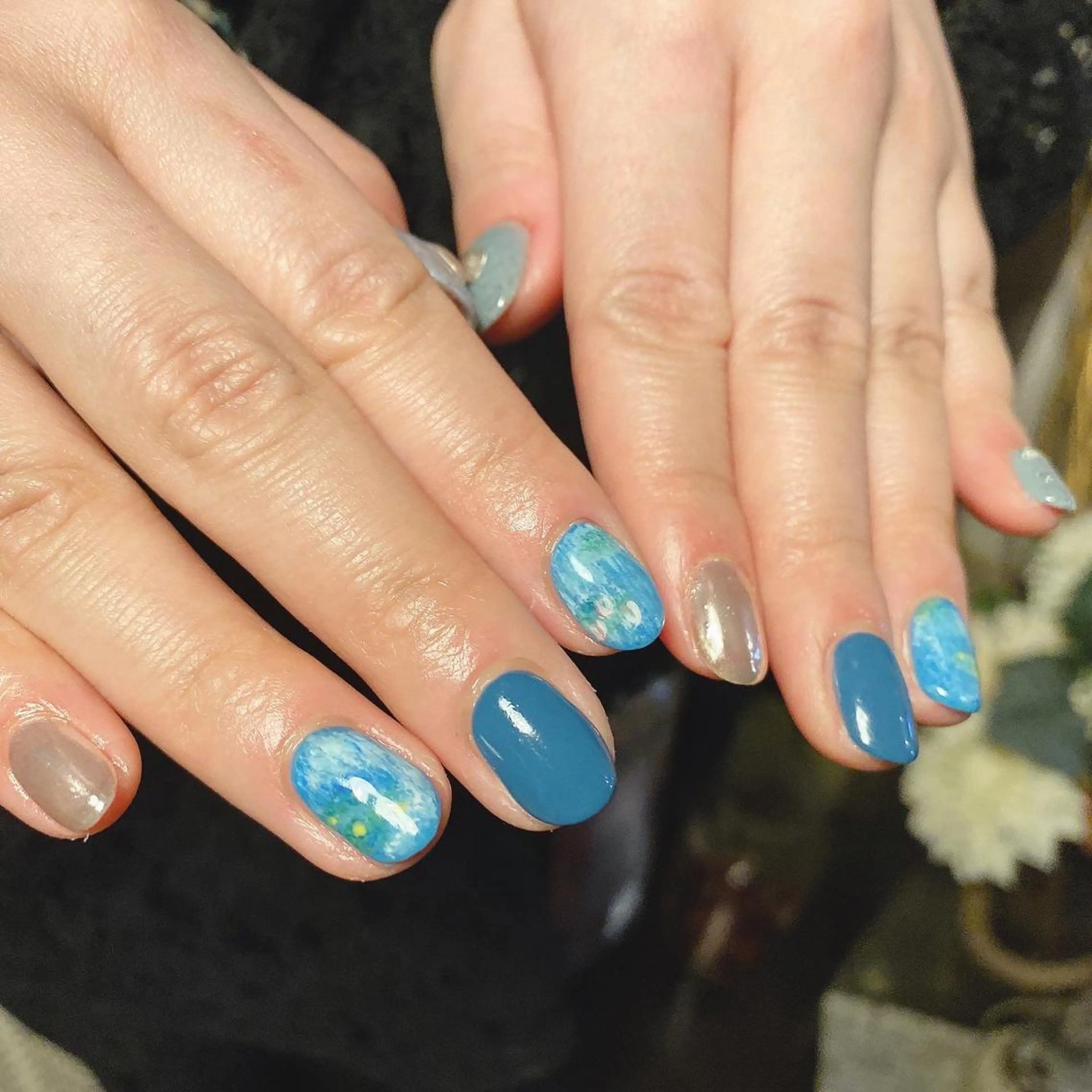 ネイル アートネイル オーロラネイル 韓国ネイル ミラーネイル ニュアンスネイル To Me Nail所属・🩵 mei🩵のネイルデザイン