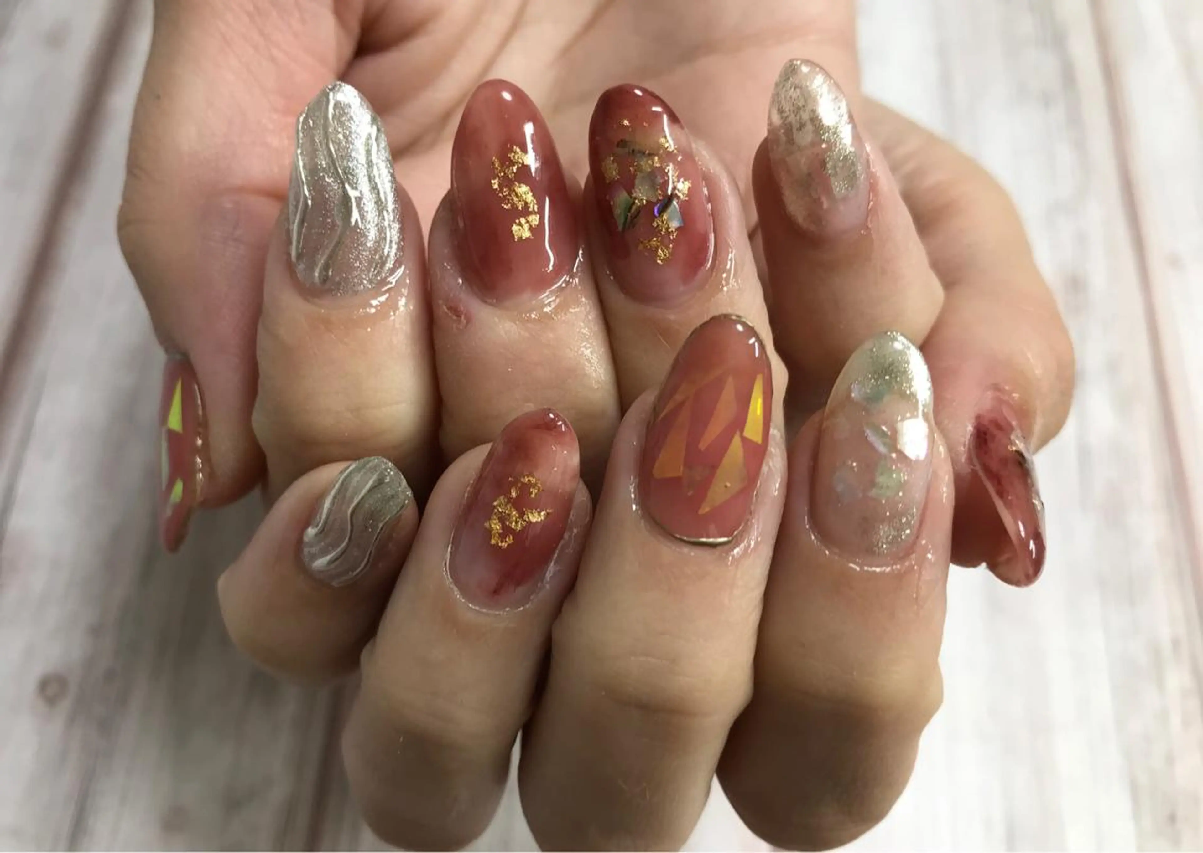 ネイル ハンドネイル Mana‪ ‪·͜· ❤︎‬のネイルデザイン