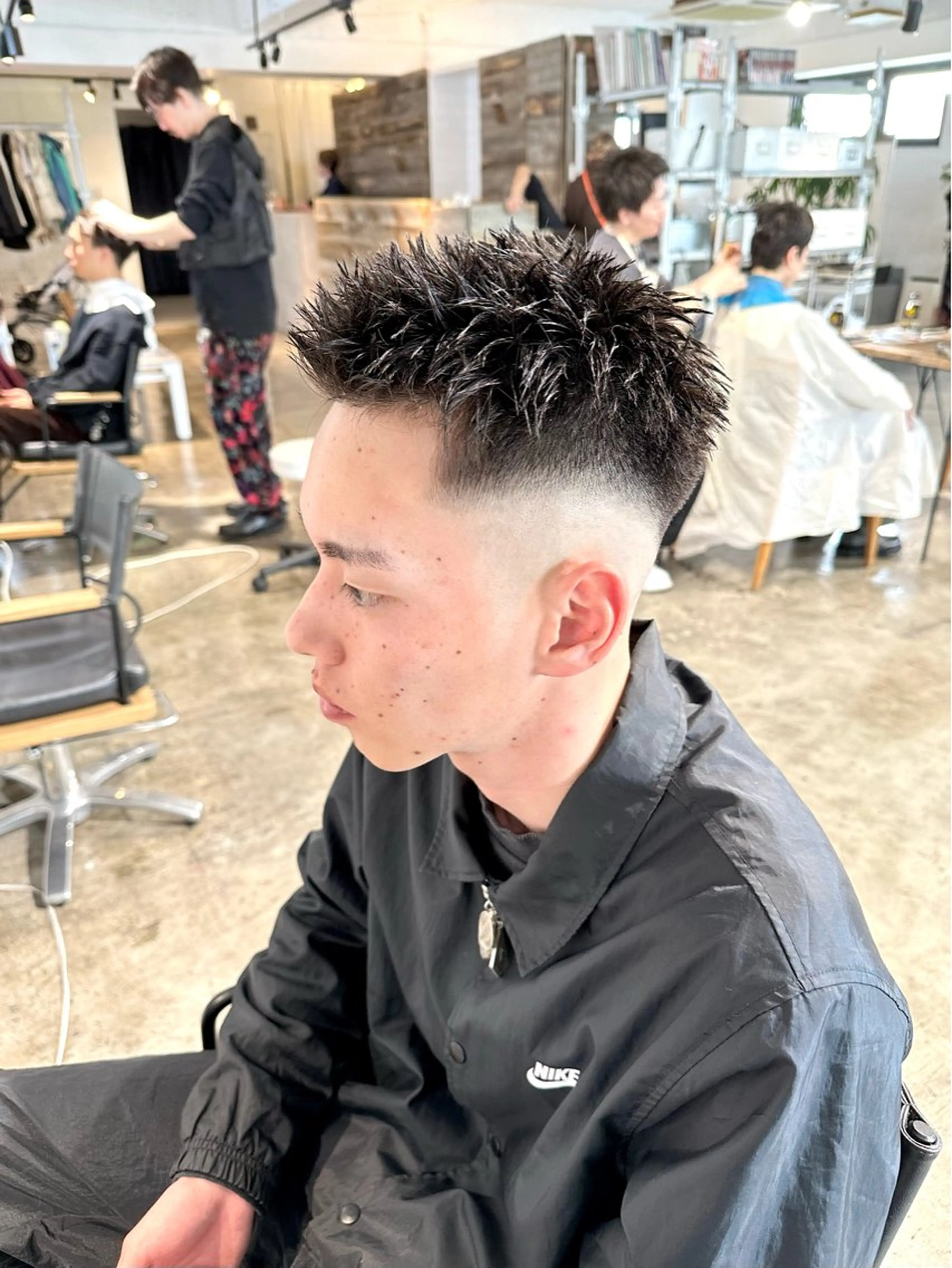 メンズ フェードカット メンズパーマ スキンフェード スパイキーショート カット 骨格補正施術/メンズ 専門美容師/YUYAのヘアスタイル