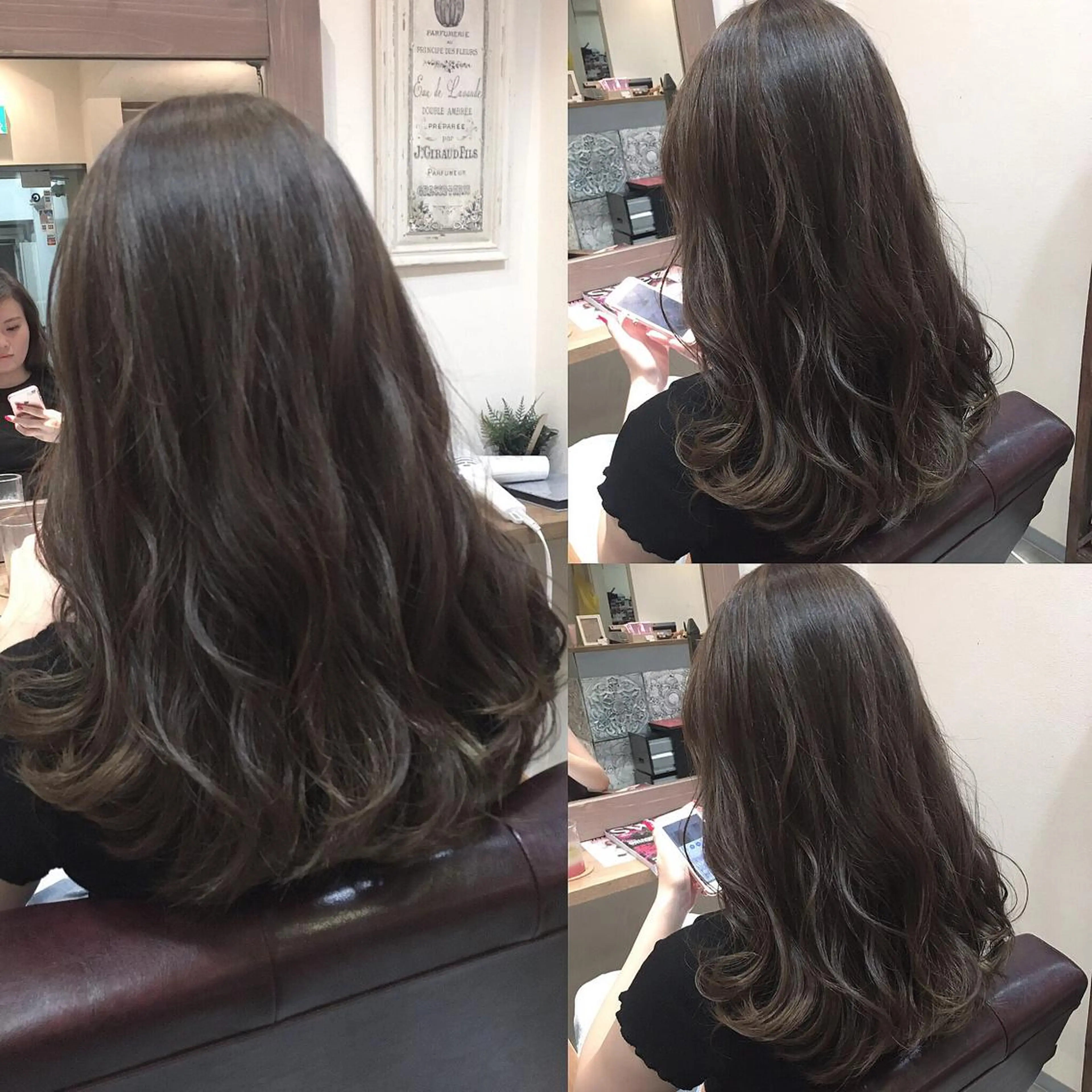 ロング カラー グレージュ ハイライトカラー イルミナカラー ハイライト hair salon Ranun髪質改善のヘアスタイル