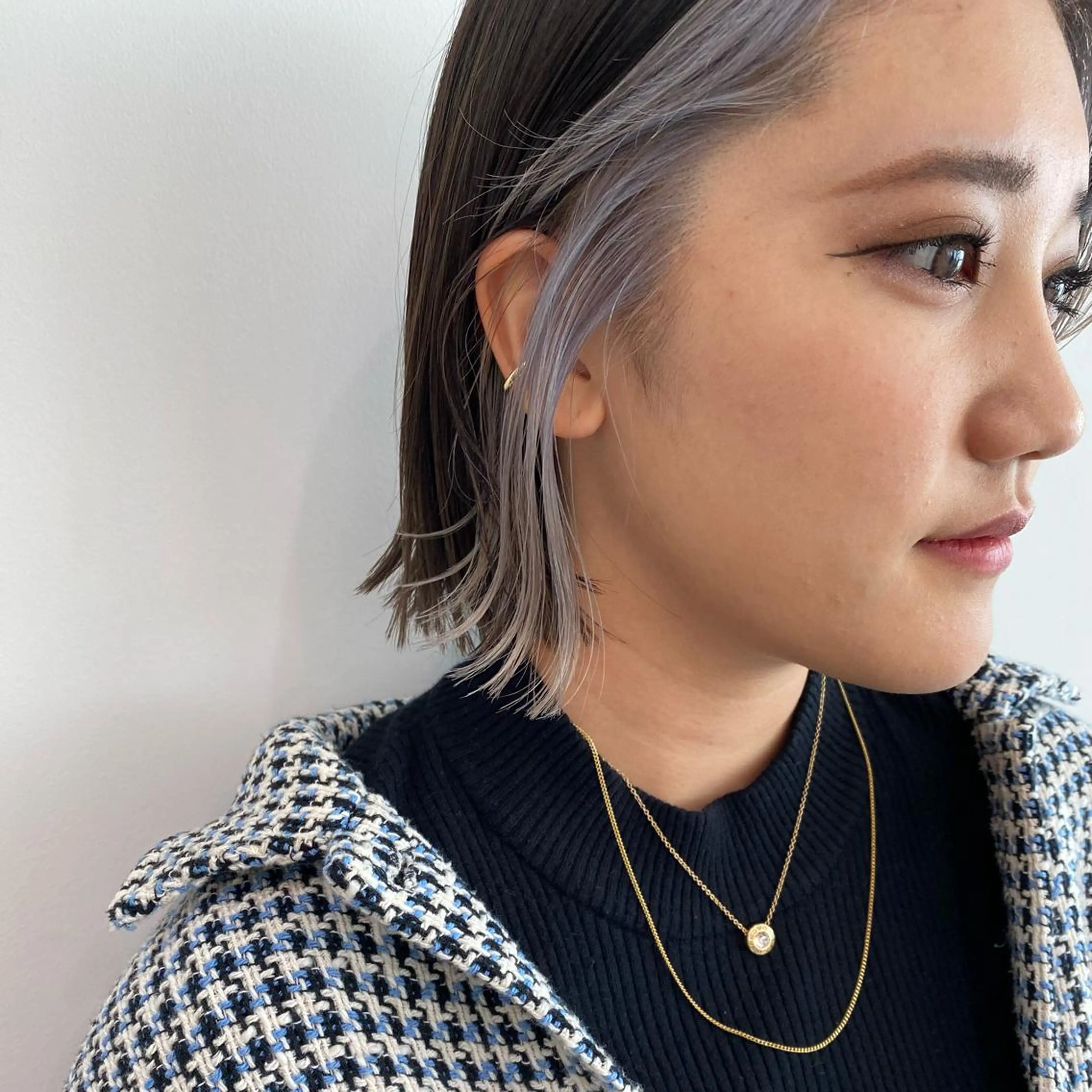 ショート カラー ミストバング  フェイスフレーミング シルバー ボブ インナーカラー/レイ ヤーカット♡/マキシのヘアスタイル