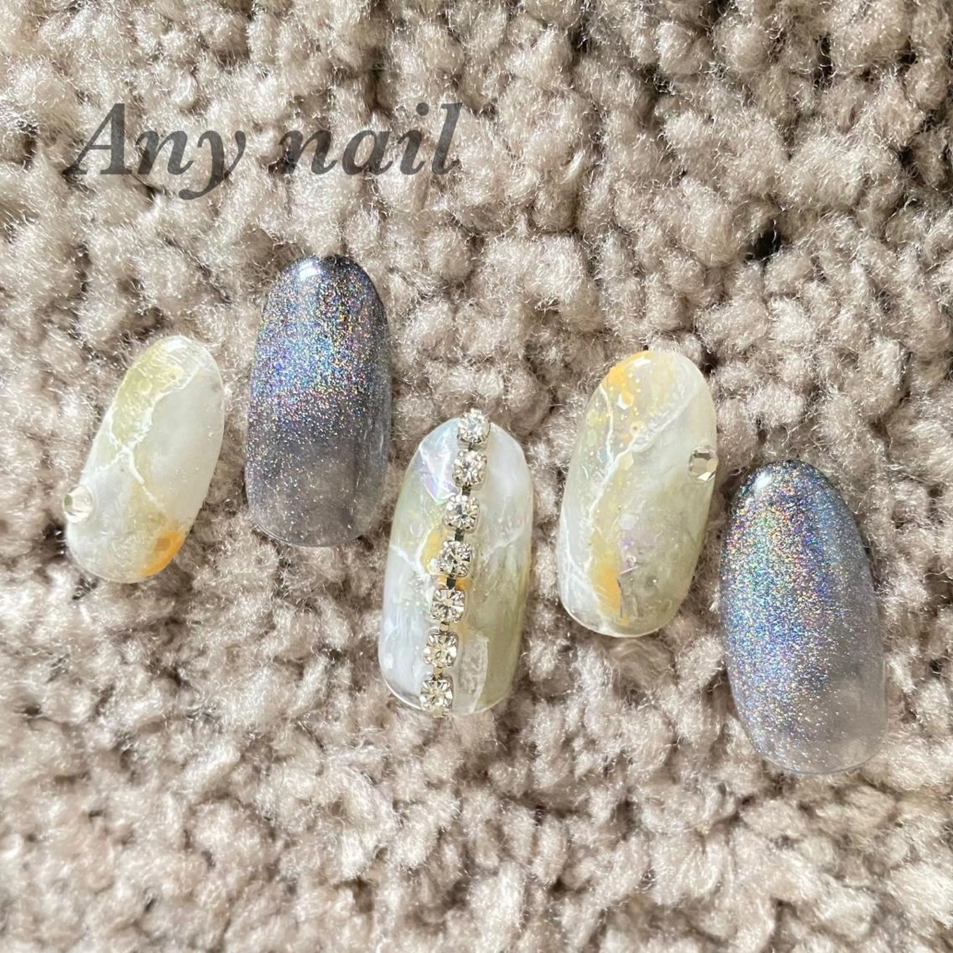 ネイル マグネットネイル 大理石ネイル(マーブル) ハンドネイル 岩澤 恵子のネイルデザイン