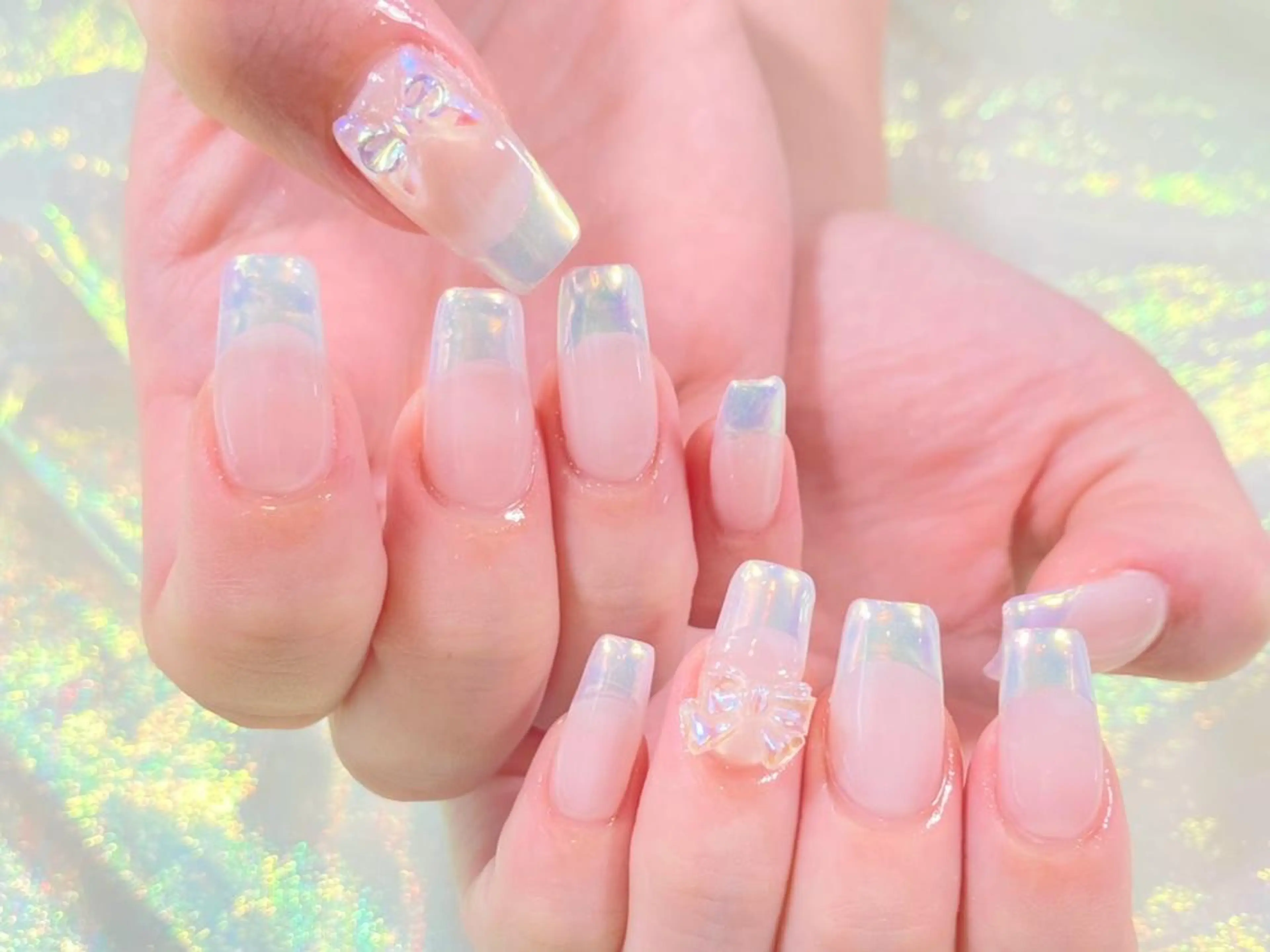 ネイル オーロラネイル フレンチネイル ハンドネイル Menail 心斎橋 本店☆南船場移転☆のネイルデザイン