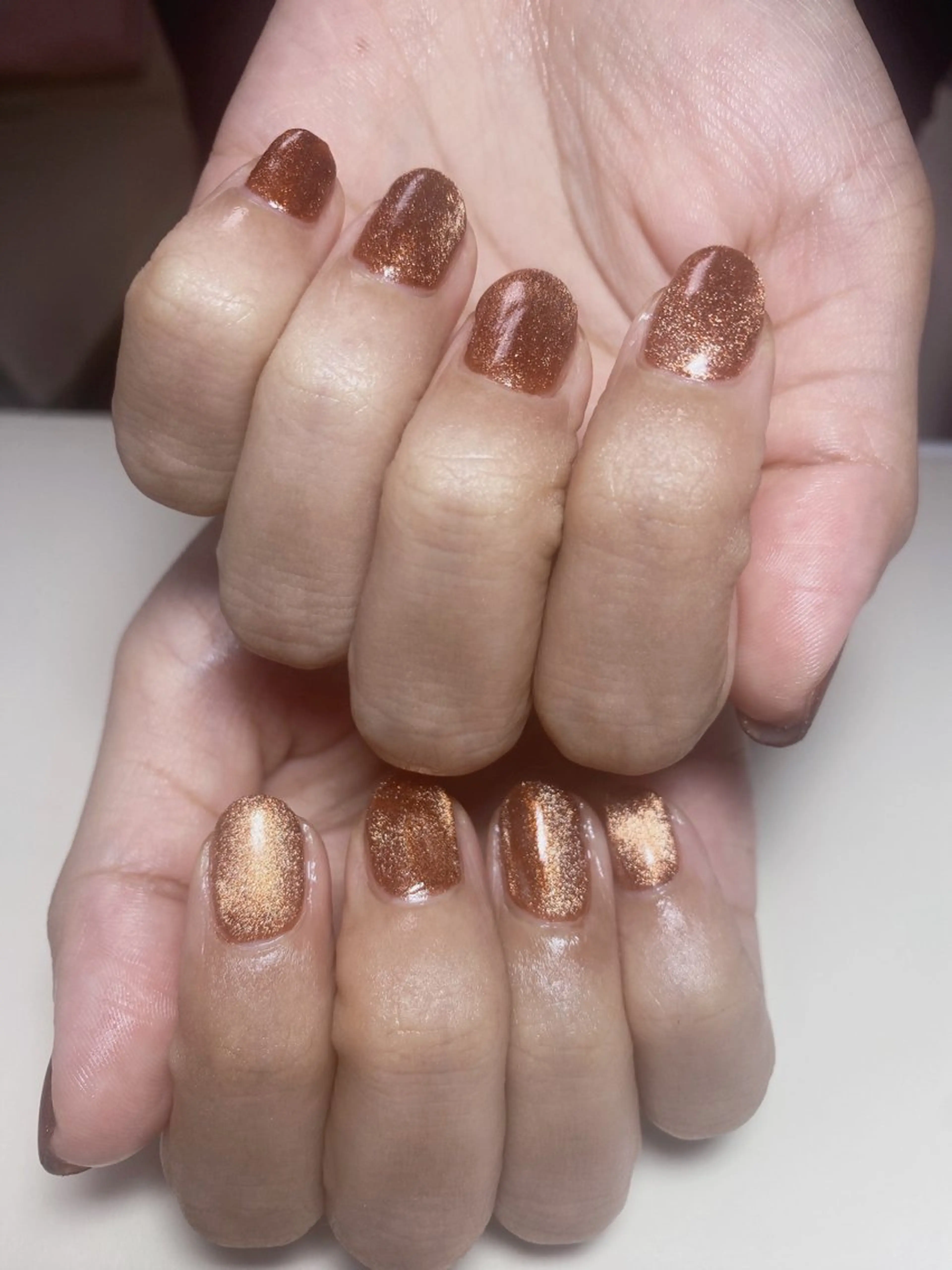 ネイル ブラウン マグネットネイル ハンドネイル Nail Salon K 🧸美爪育成のネイルデザイン