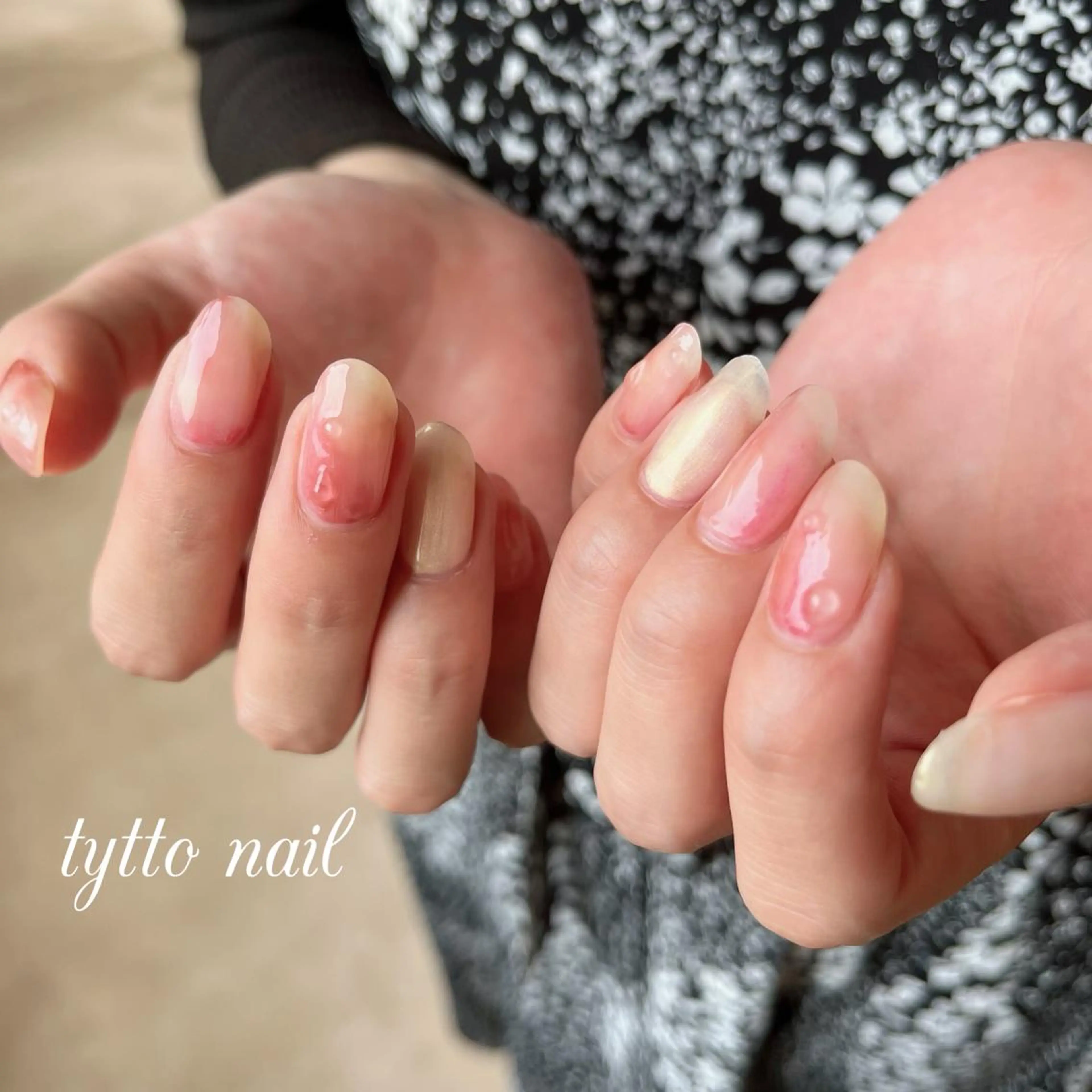 ネイル 韓国ネイル ニュアンスネイル ぷっくりネイル ハンドネイル tytto nail ❤︎‪‪eri‪‪のネイルデザイン