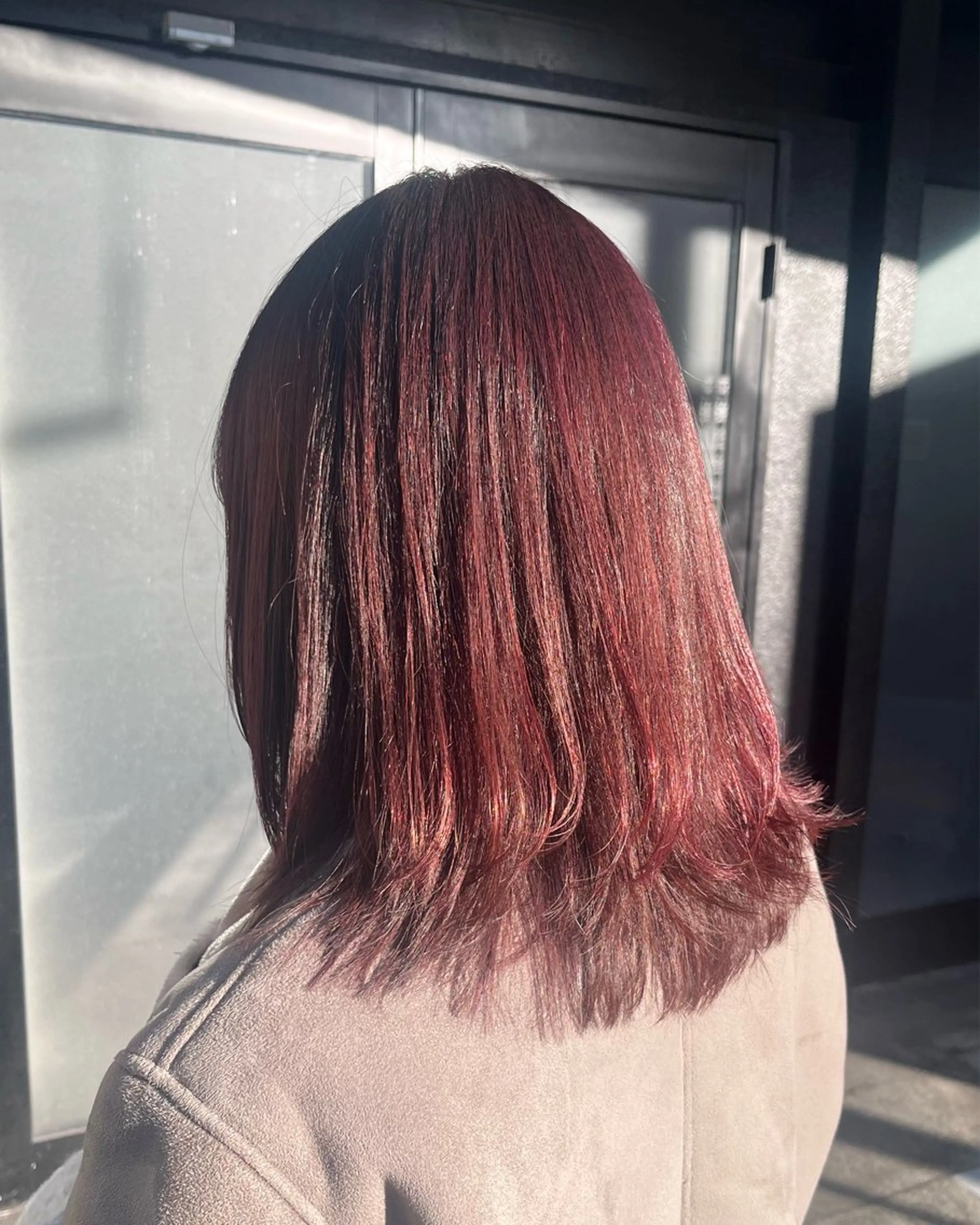 ミディアム カラー ラベンダーカラー レッドカラー レイヤーカット 透明感カラー/パーマ 🌀アオノのヘアスタイル