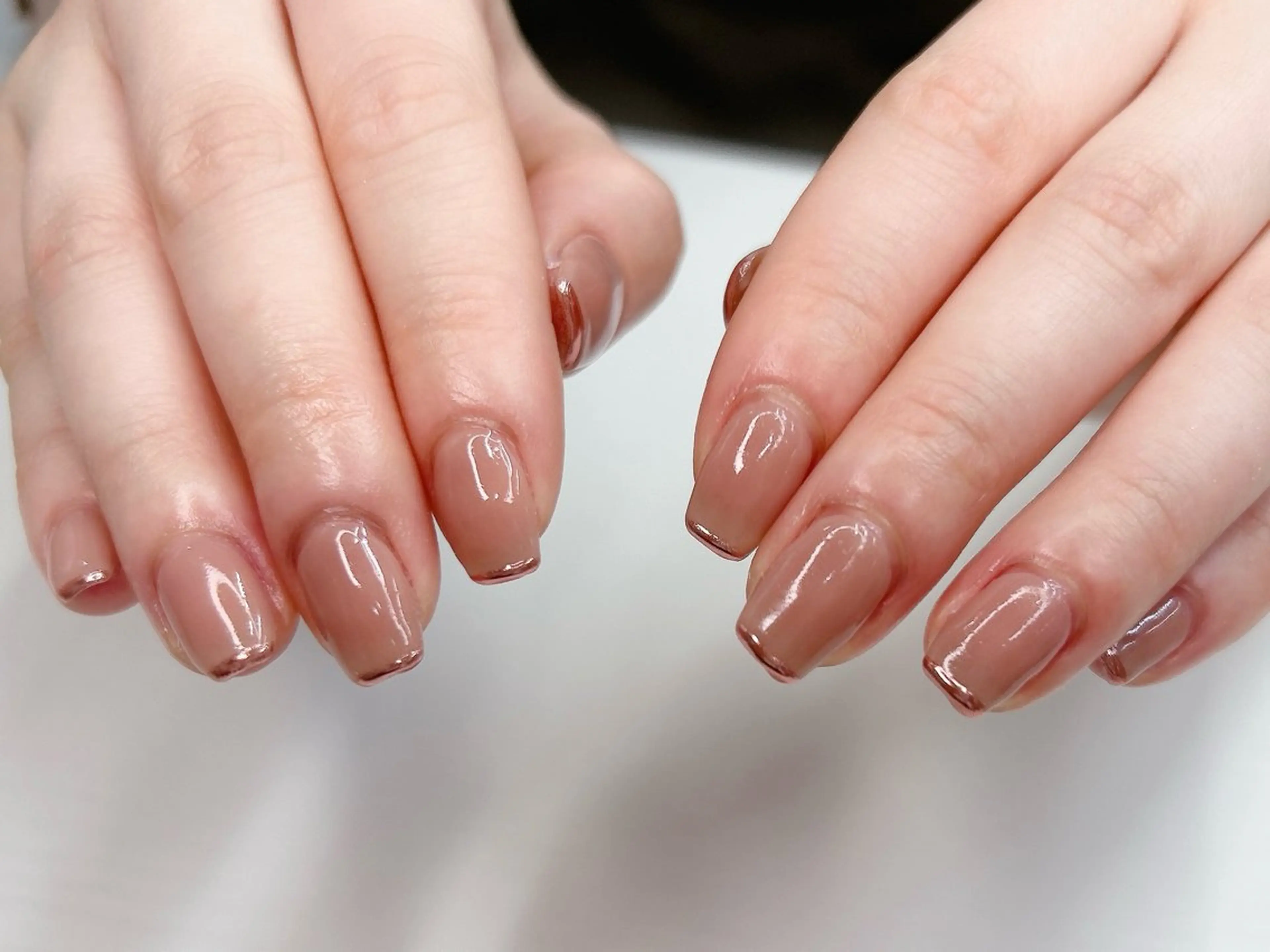 ネイル 桜ネイル フレンチネイル ミラーネイル オフィスネイル シンプルネイル ハンドネイル Forca total studio所属・Forca Airaのネイルデザイン