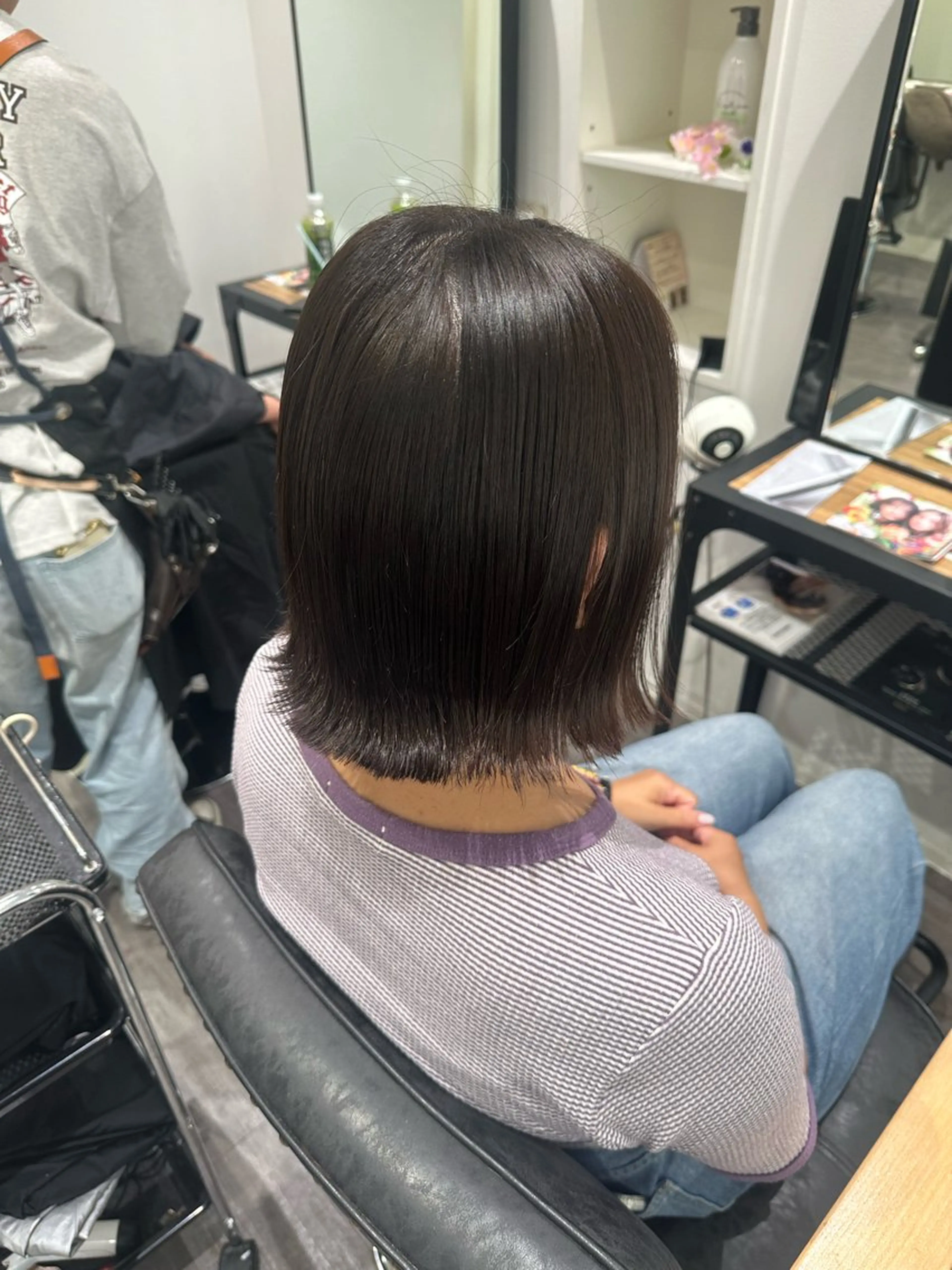 ミディアム カラー アッシュ オリーブアッシュ カット ヘアカラー トリートメント 艶髪レイヤー上田 紗也🇰🇷💗のヘアスタイル