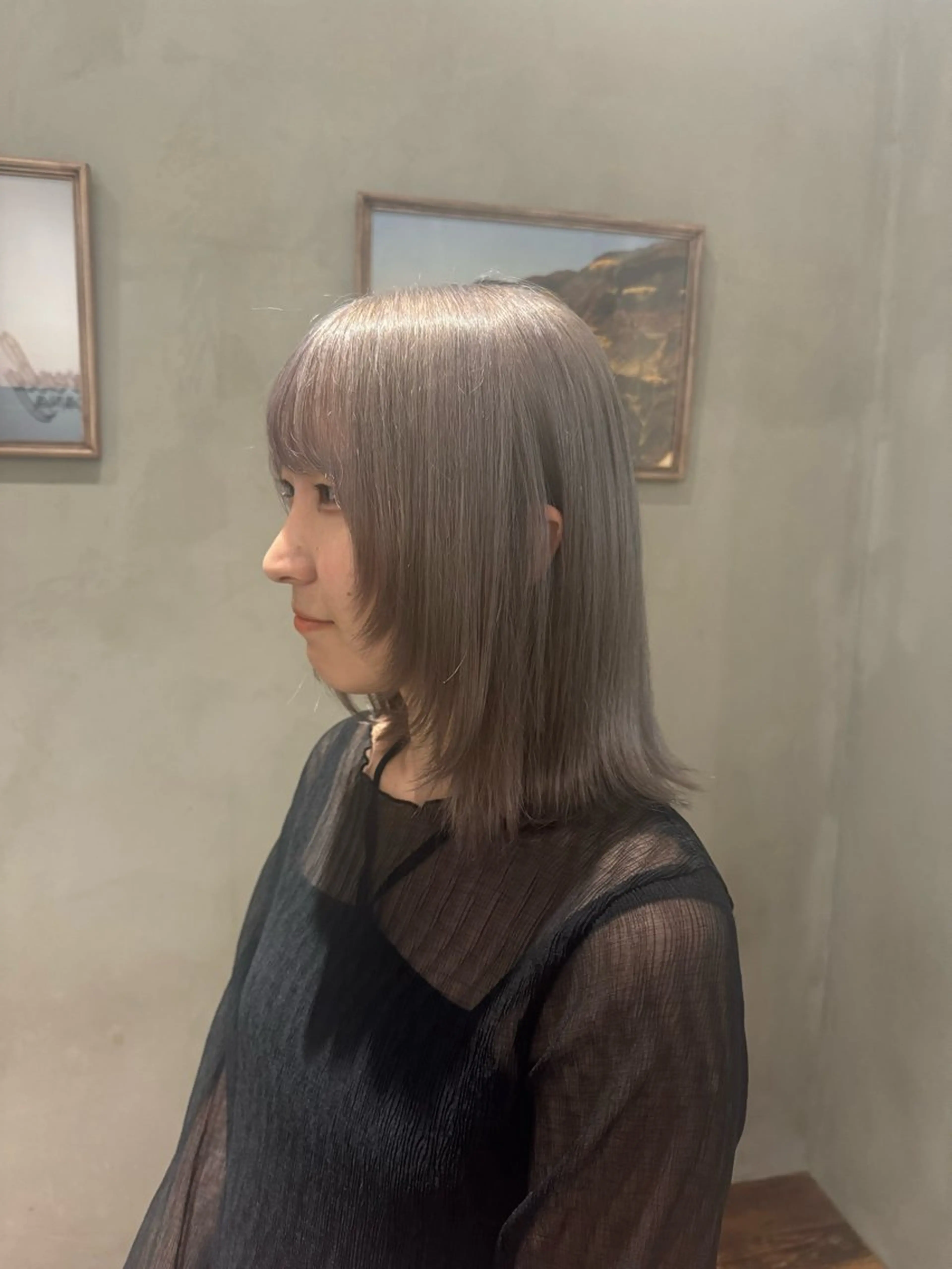 セミロング ヘアカラー トリートメント 顔周りcut・ご相談 ＝新宿しずく🇰🇷のヘアスタイル