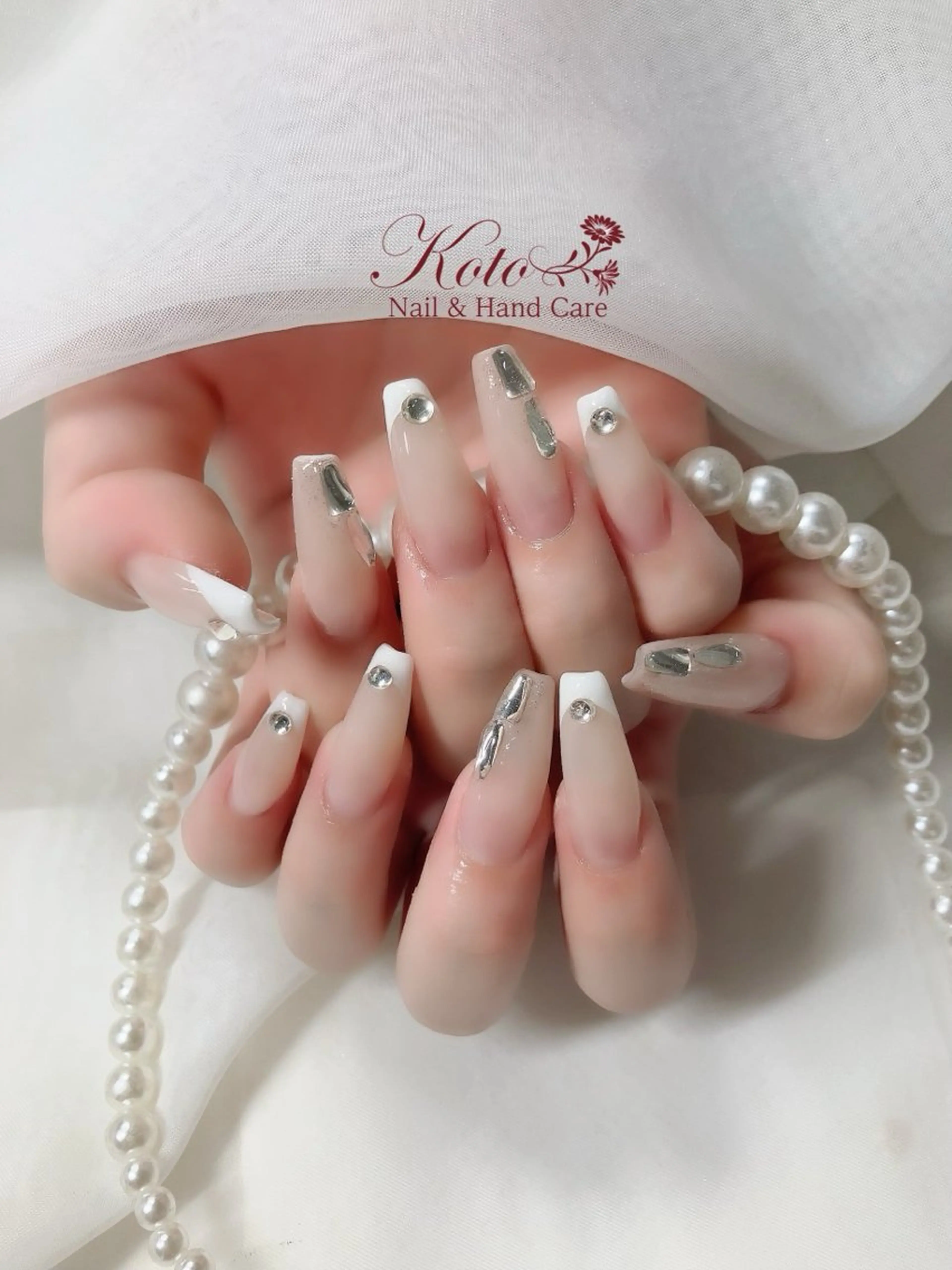 ネイル 長さ出し フレンチネイル ジェルネイル 持ち込み ニュアンスネイル ハンドネイル Nail Salon KOTOのネイルデザイン