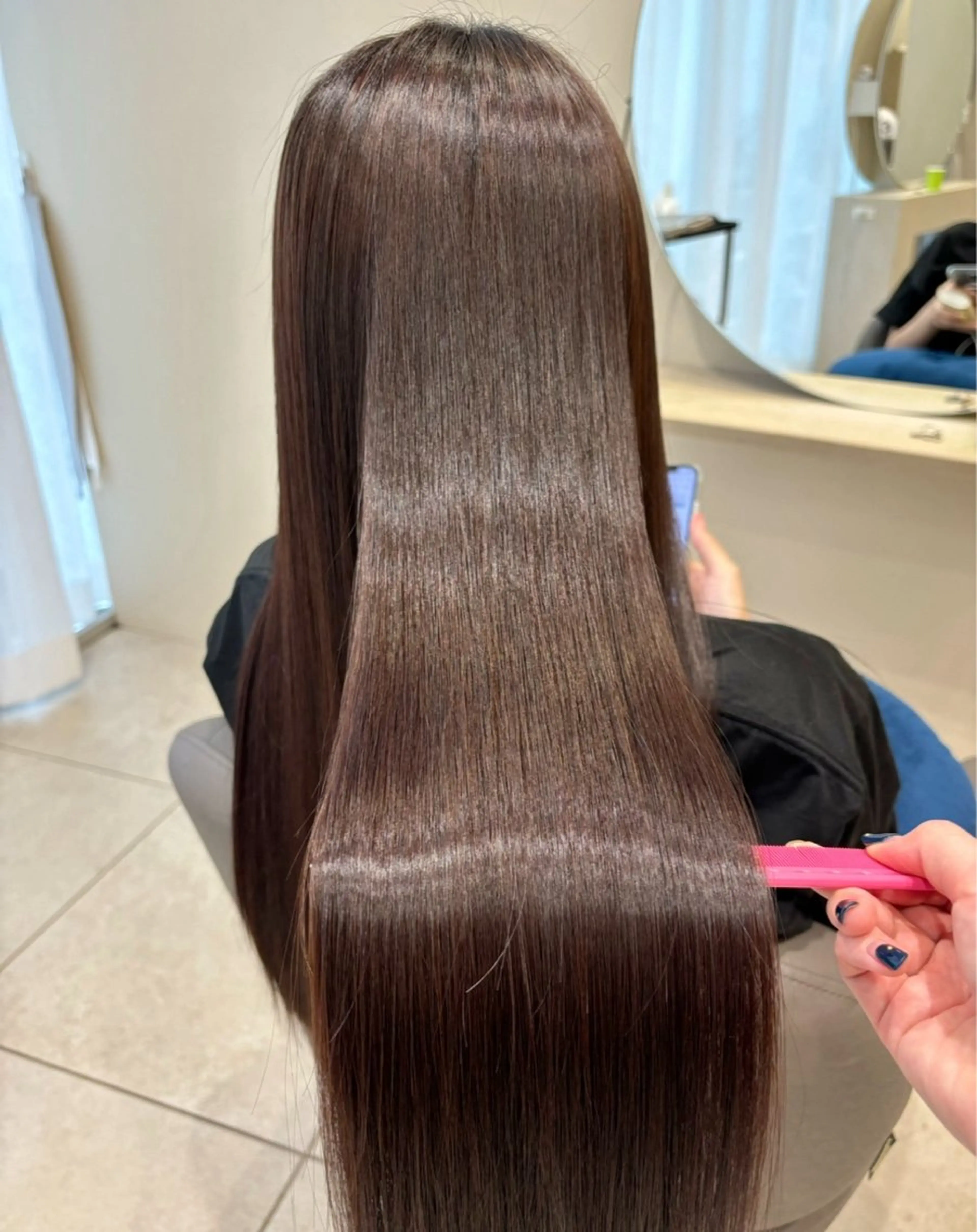 ロング パーマ 縮毛矯正 mizuno mahoのヘアスタイル