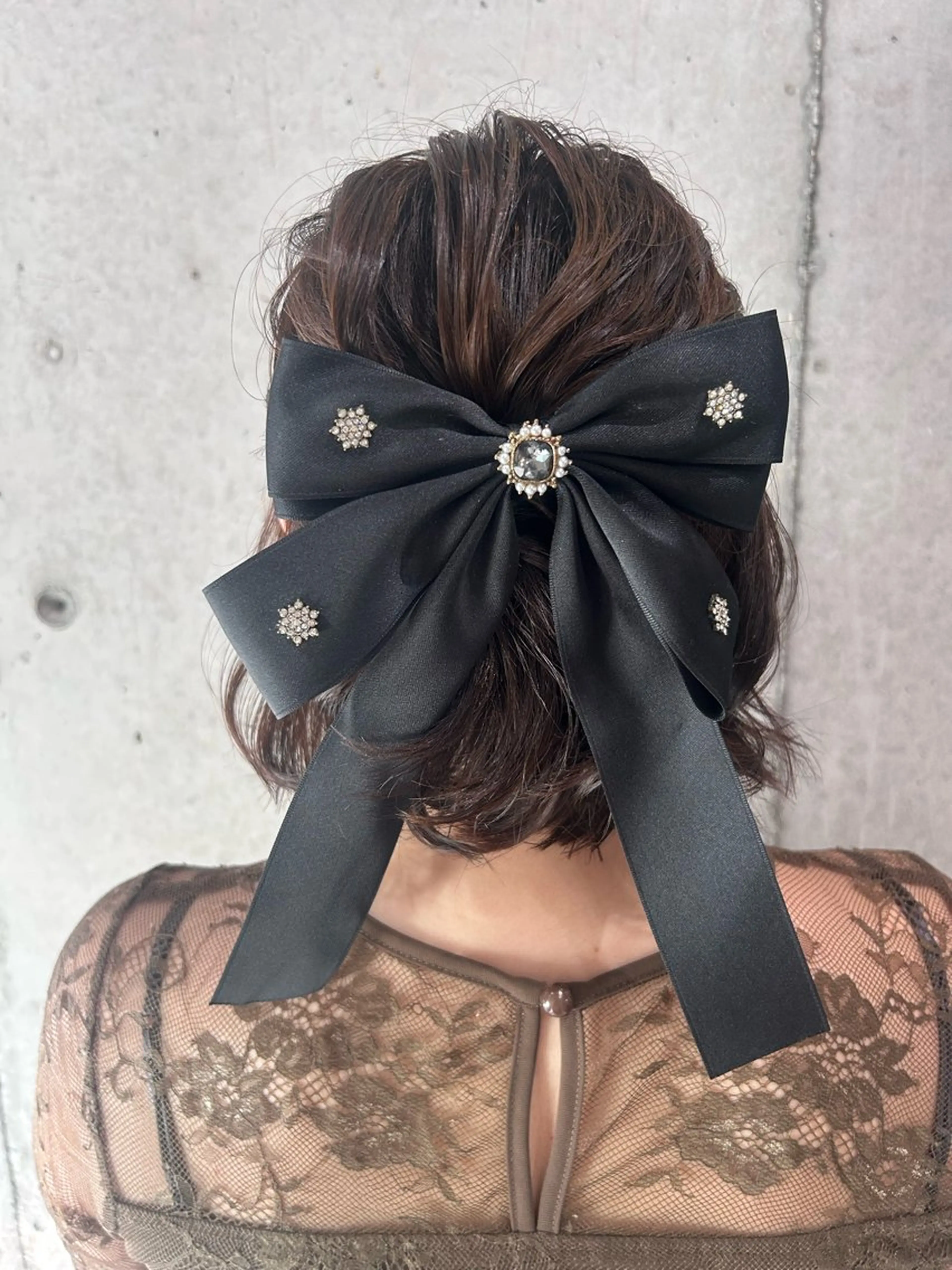 ミディアム ヘアアレンジ ハーフアップ 結婚式・ブライダル ヘアセット 池田 華怜のヘアスタイル