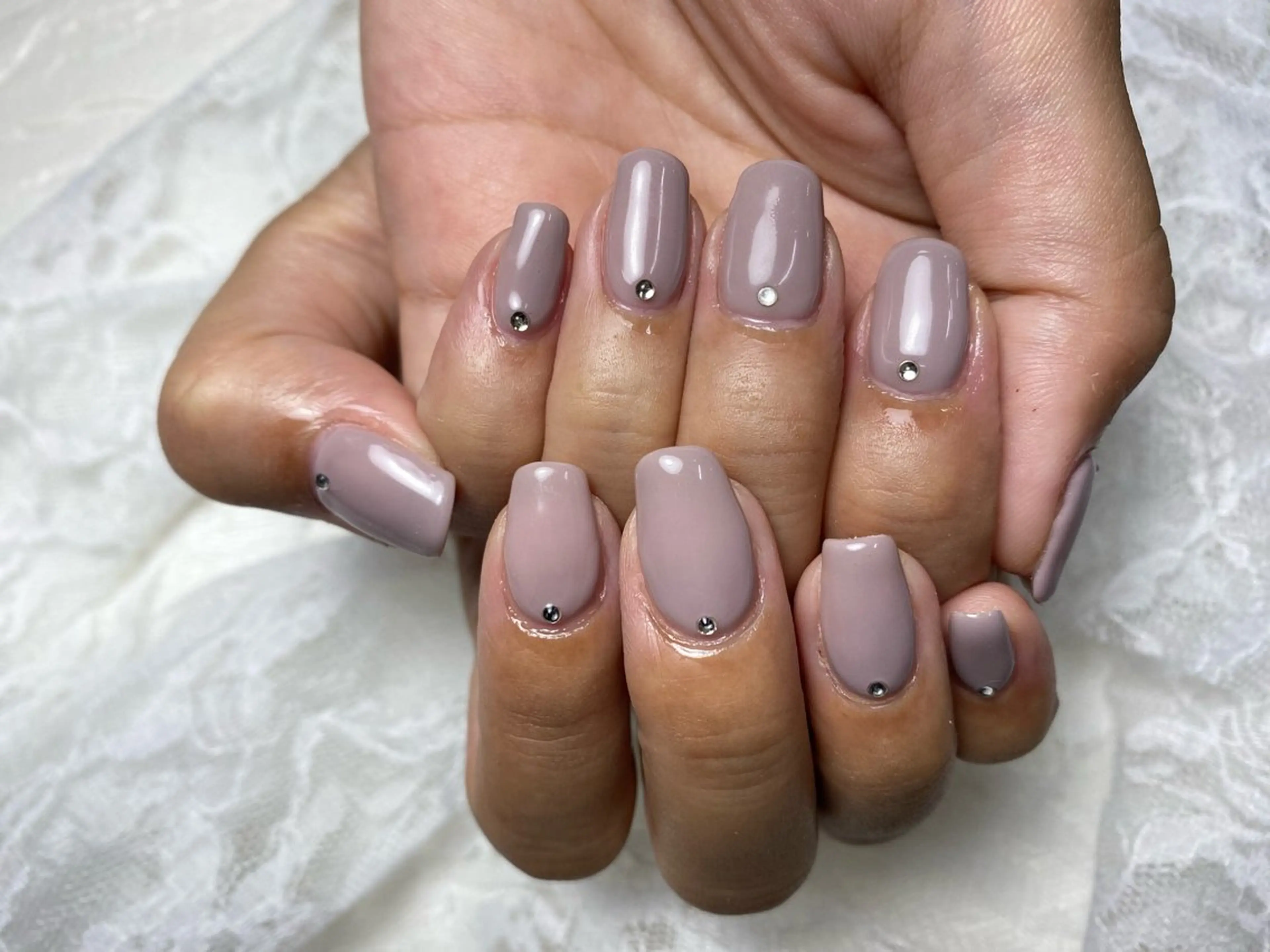 ハンドネイル/ワンカラー/ラメグラ/オフィスグラデの写真