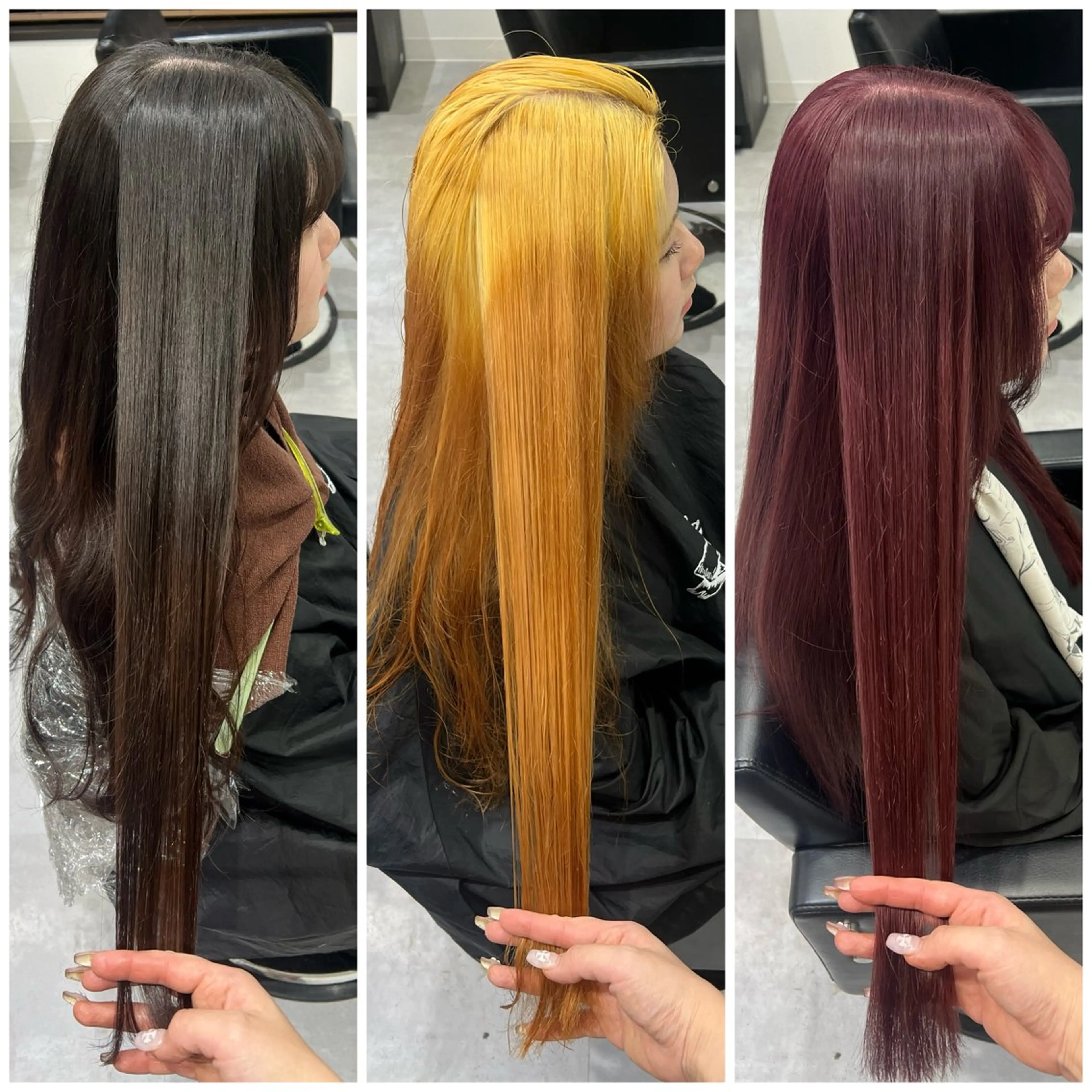 ロング カラー ブリーチ 透明感カラー デザインカラー ダブルカラー ハイトーンカラー いろあそび所属・ショート/ウルフ カットモデル募集のヘアスタイル