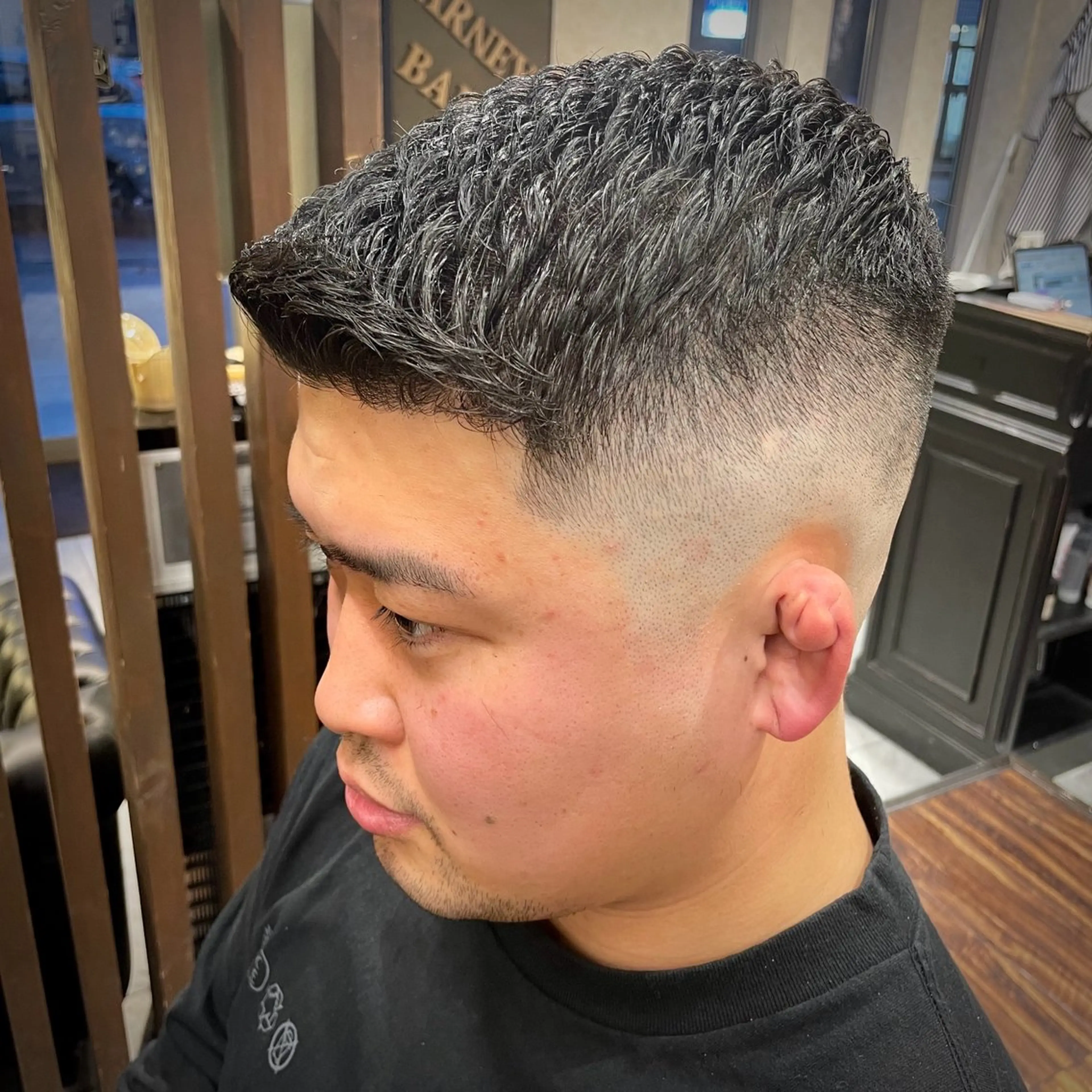 ショート パーマ メンズ カット 高野浩平/フェード ツイストスパイラルのヘアスタイル