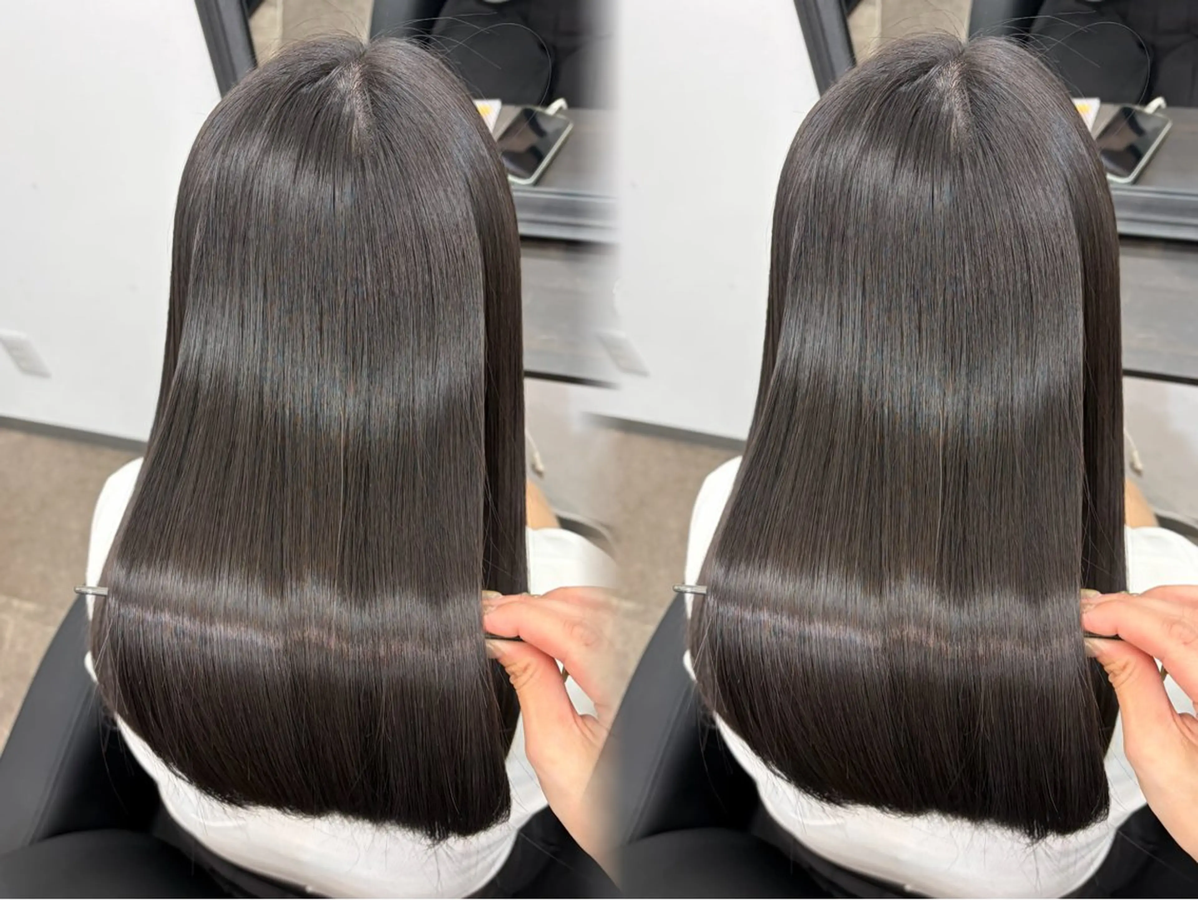 セミロング カット ヘアカラー トリートメント 🫧艶髪レイヤー/韓 国ボブ💎石川遥💎のヘアスタイル