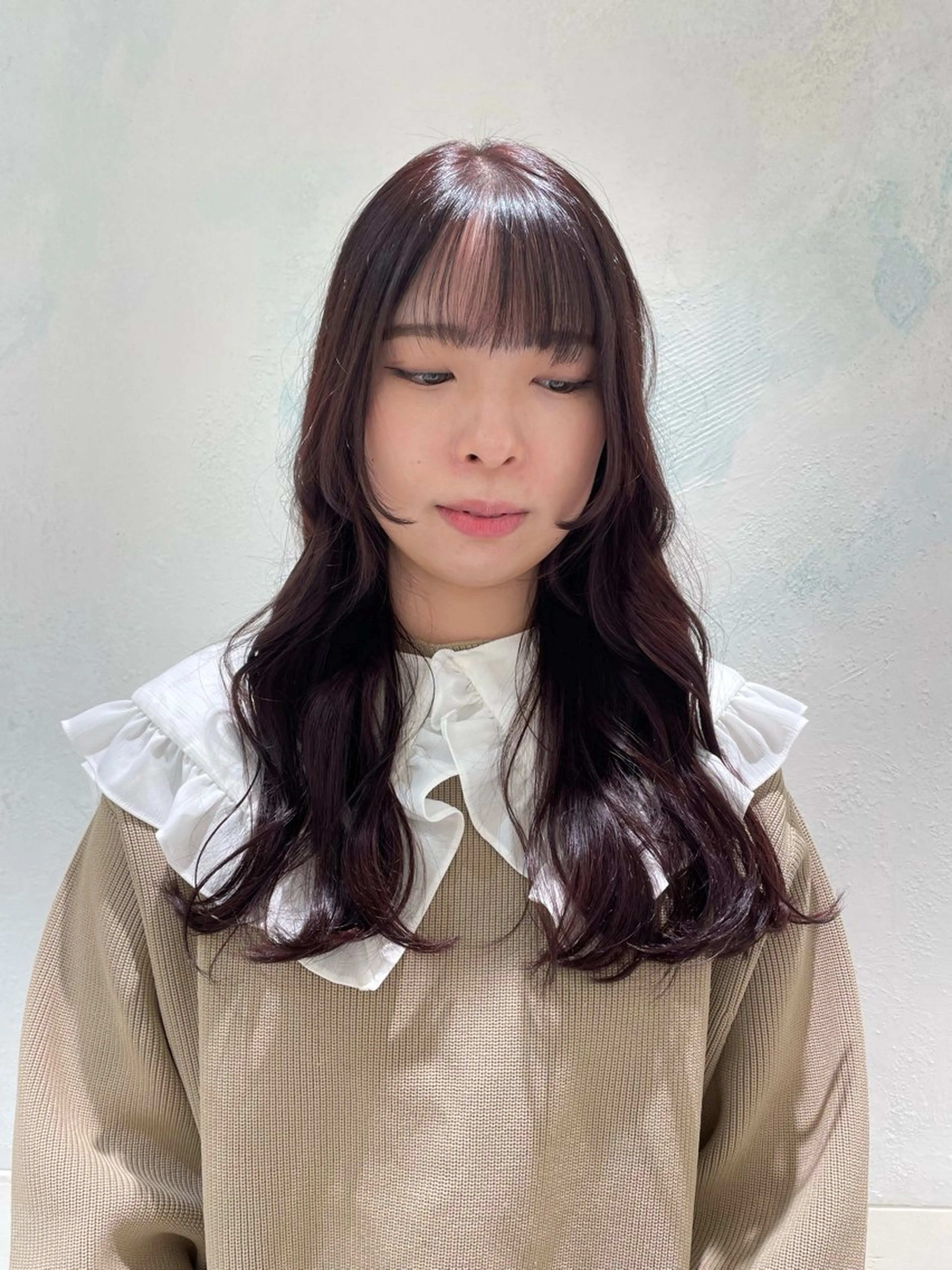 ロング カラー ヘアアレンジ ブラウンカラー レッドカラー レッドブラウン カット ヘアカラー トリートメント 🌟当日予約OK🌟 西野楓加のヘアスタイル