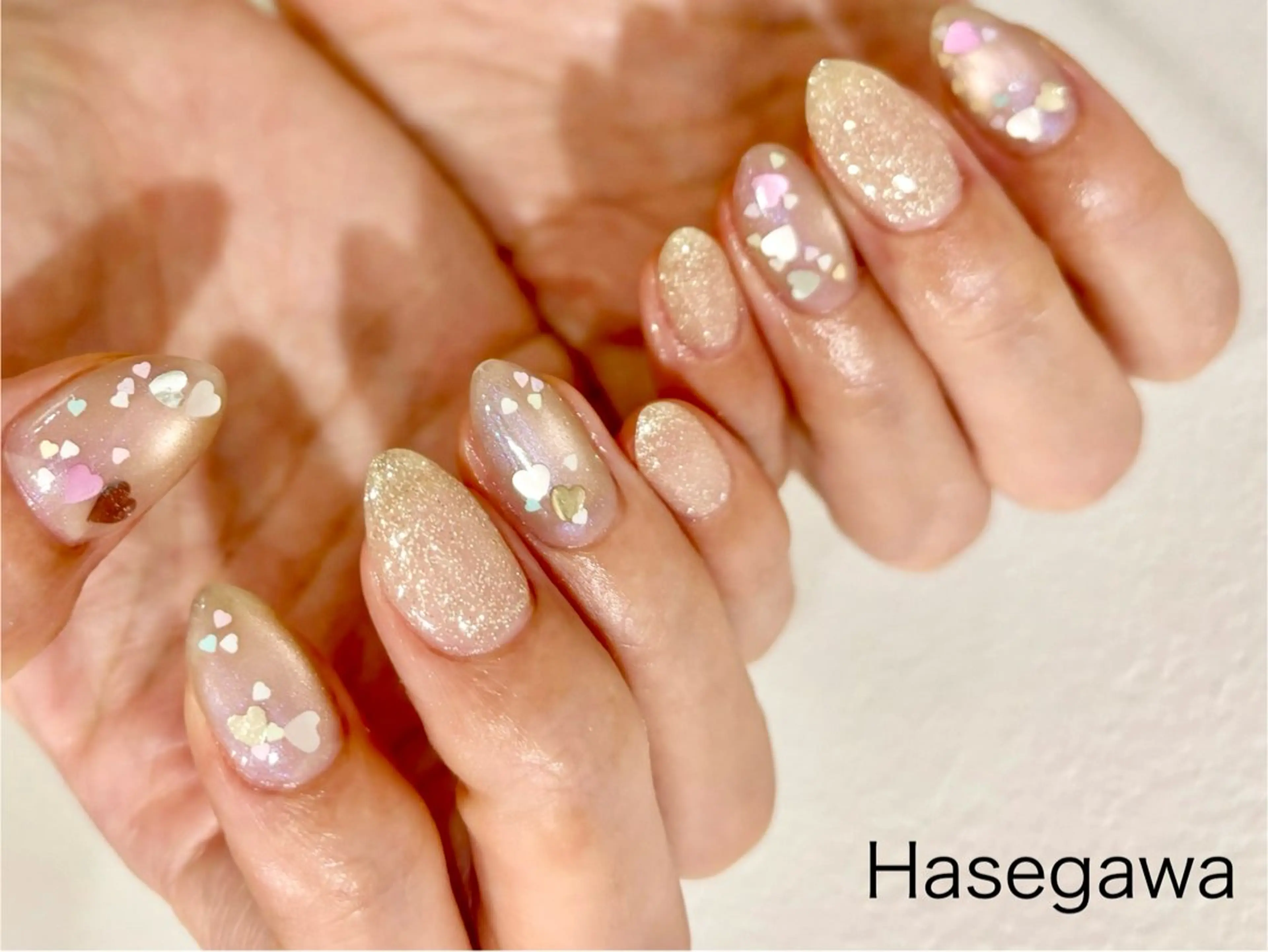 ネイル ハート マグネットネイル ハンドネイル DROP所属・DROP 長谷川のネイルデザイン