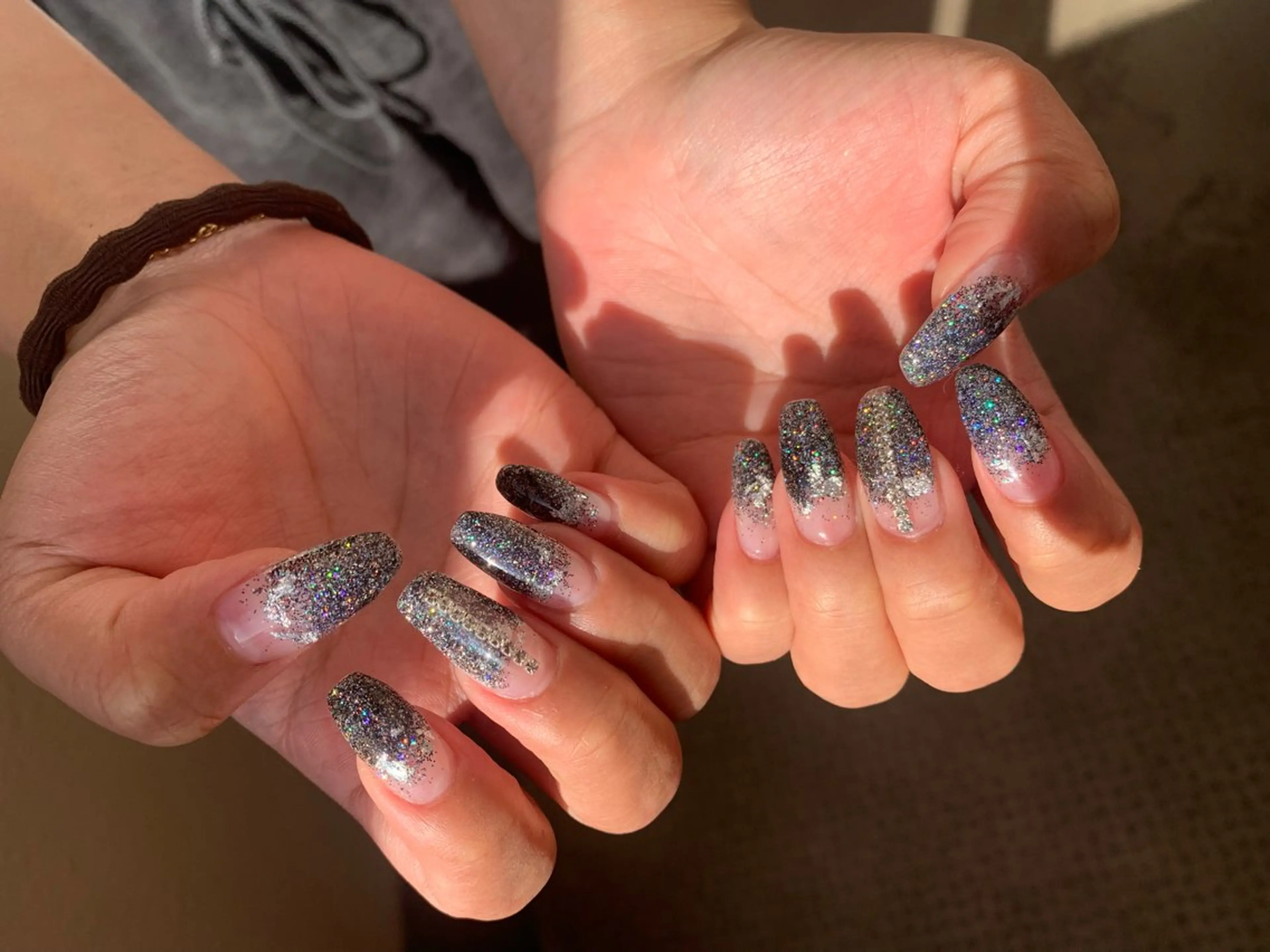 ネイル ラメ(グリッター) ラメグラデーション スカルプネイル 高島 夏海のネイルデザイン