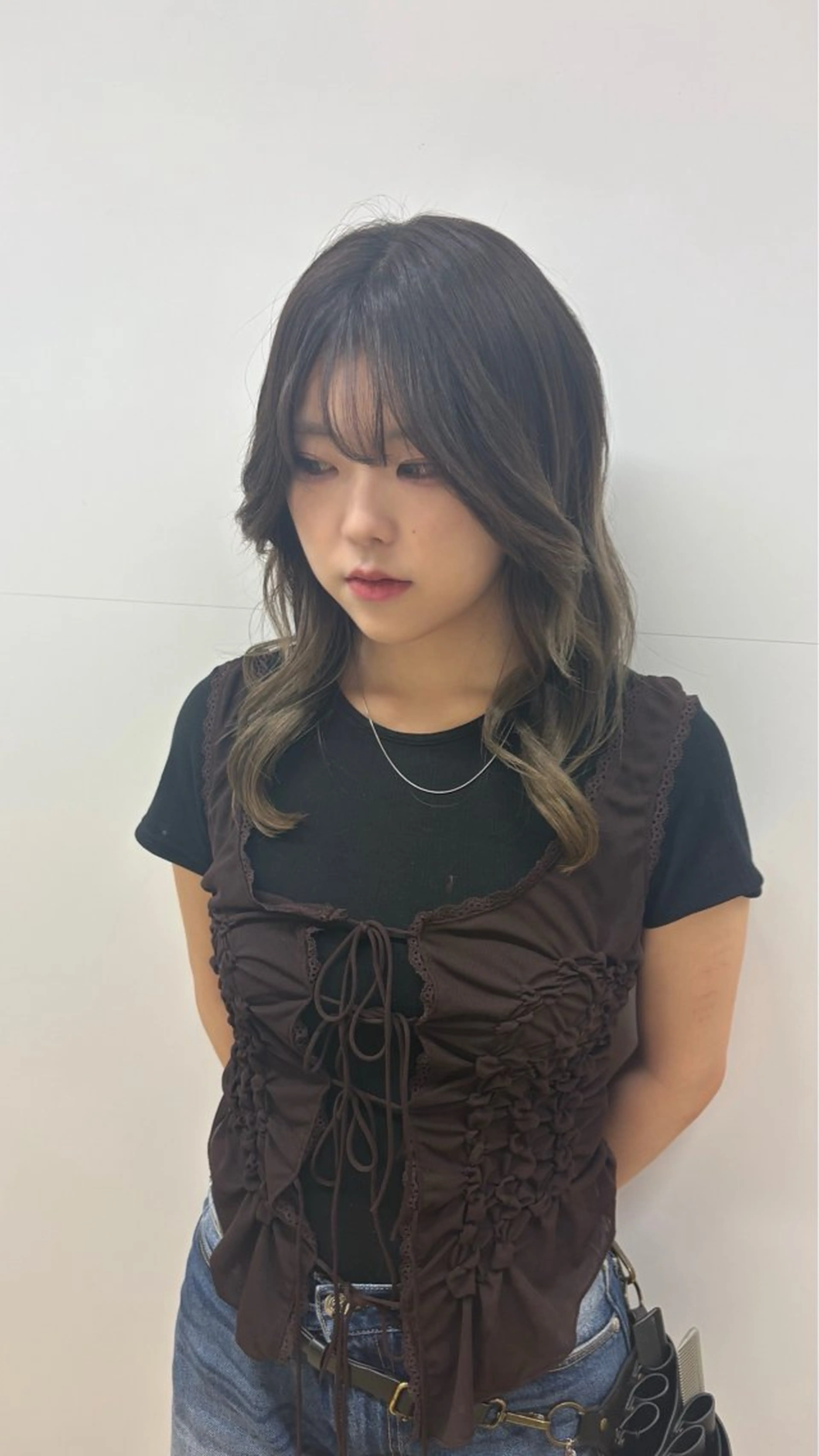 セミロング 推し活カラー/暖色 /ブリーチなし/横浜のヘアスタイル