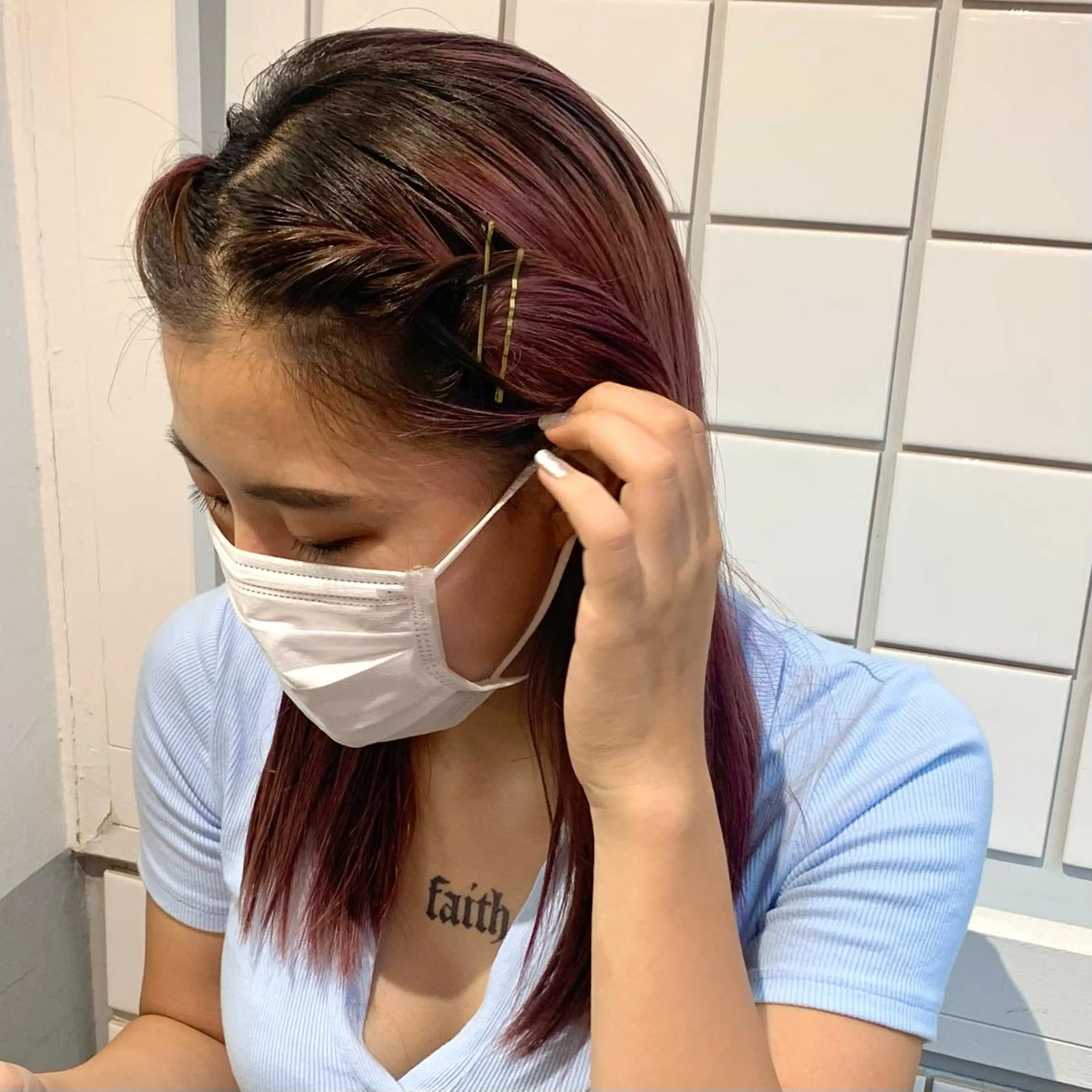 セミロング カラー ヘアアレンジ 🎀オイダイラ モモカ🎀のヘアスタイル