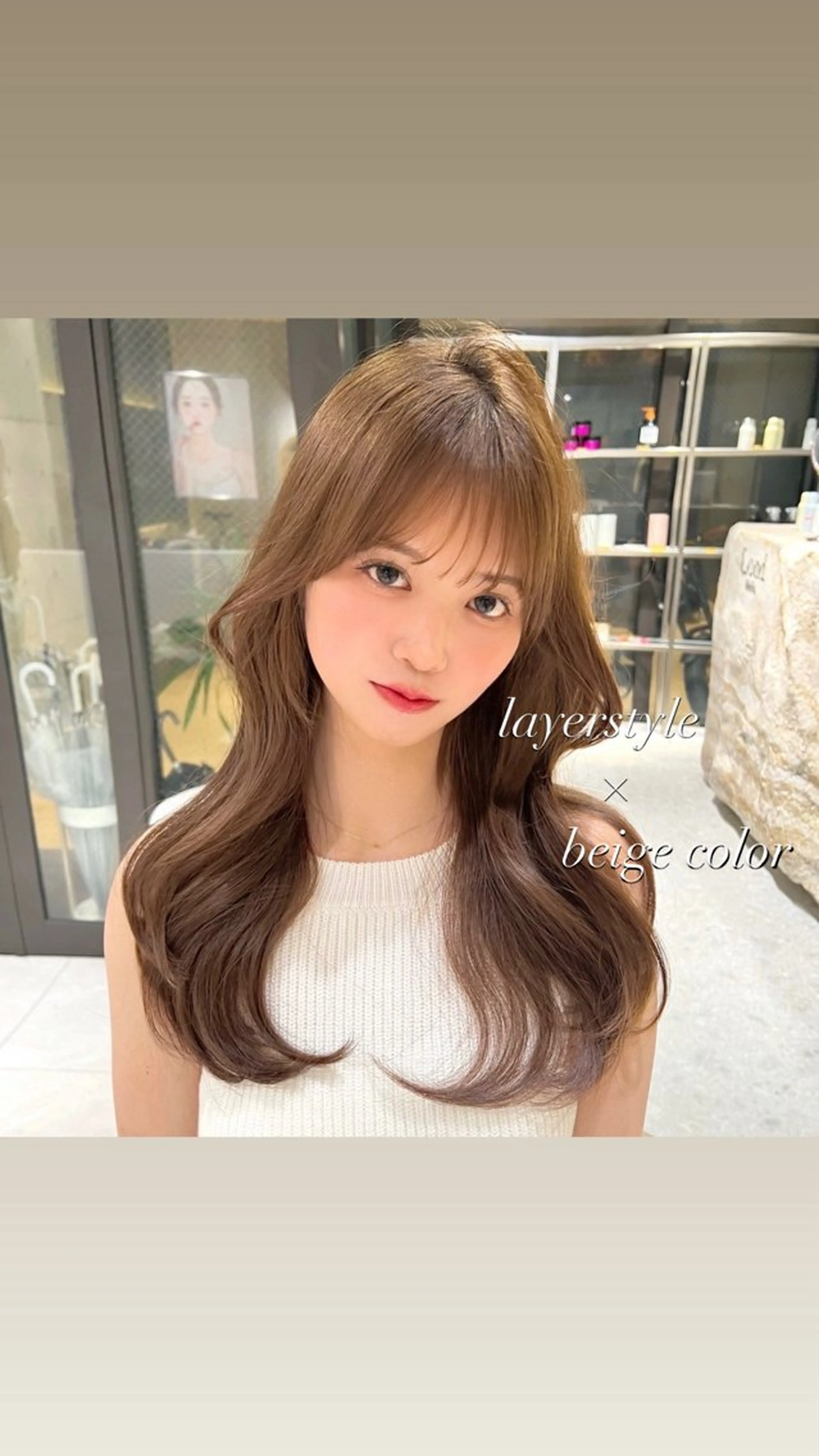 ミディアム カラー MOMOHA/ 🍑レイヤーカットのヘアスタイル