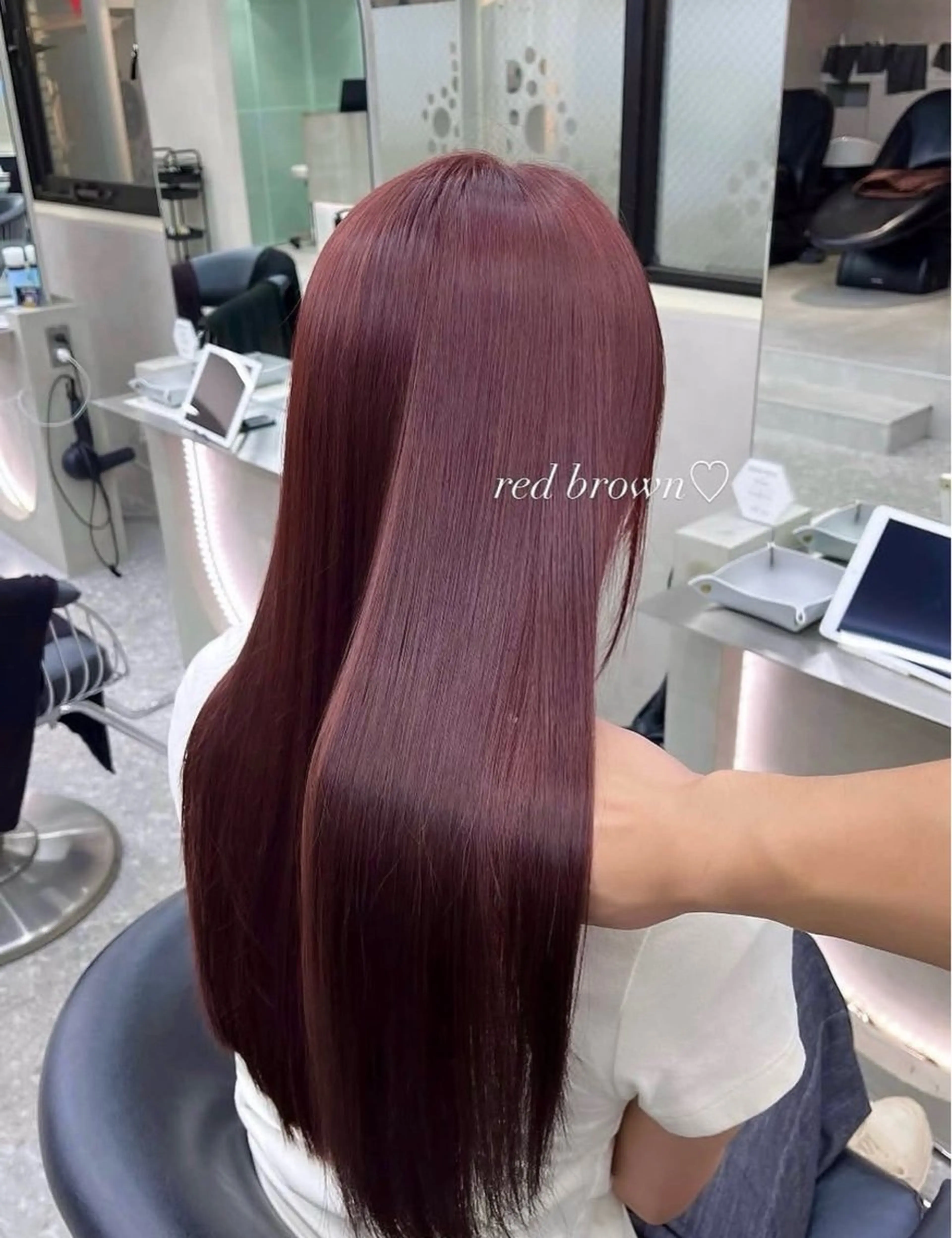 ロング カラー ブリーチ ブラウンカラー ブリーチなしカラー レッドカラー レッドブラウン ヘアカラー 透明感カラー/ Yuna♡のヘアスタイル