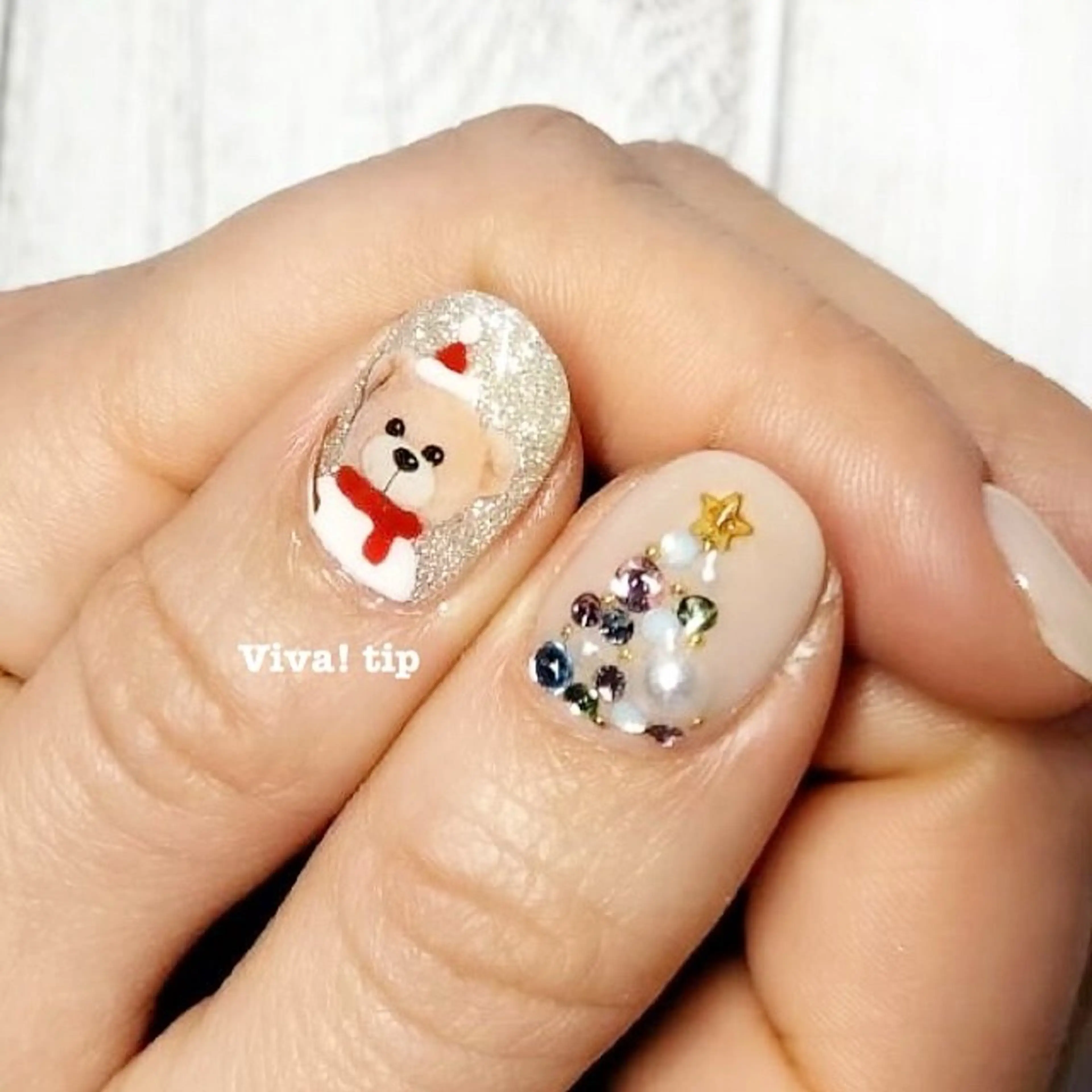 ネイル 冬ネイル クリスマス Viva!tip所属・Viva!tip ビバティップネイルのネイルデザイン