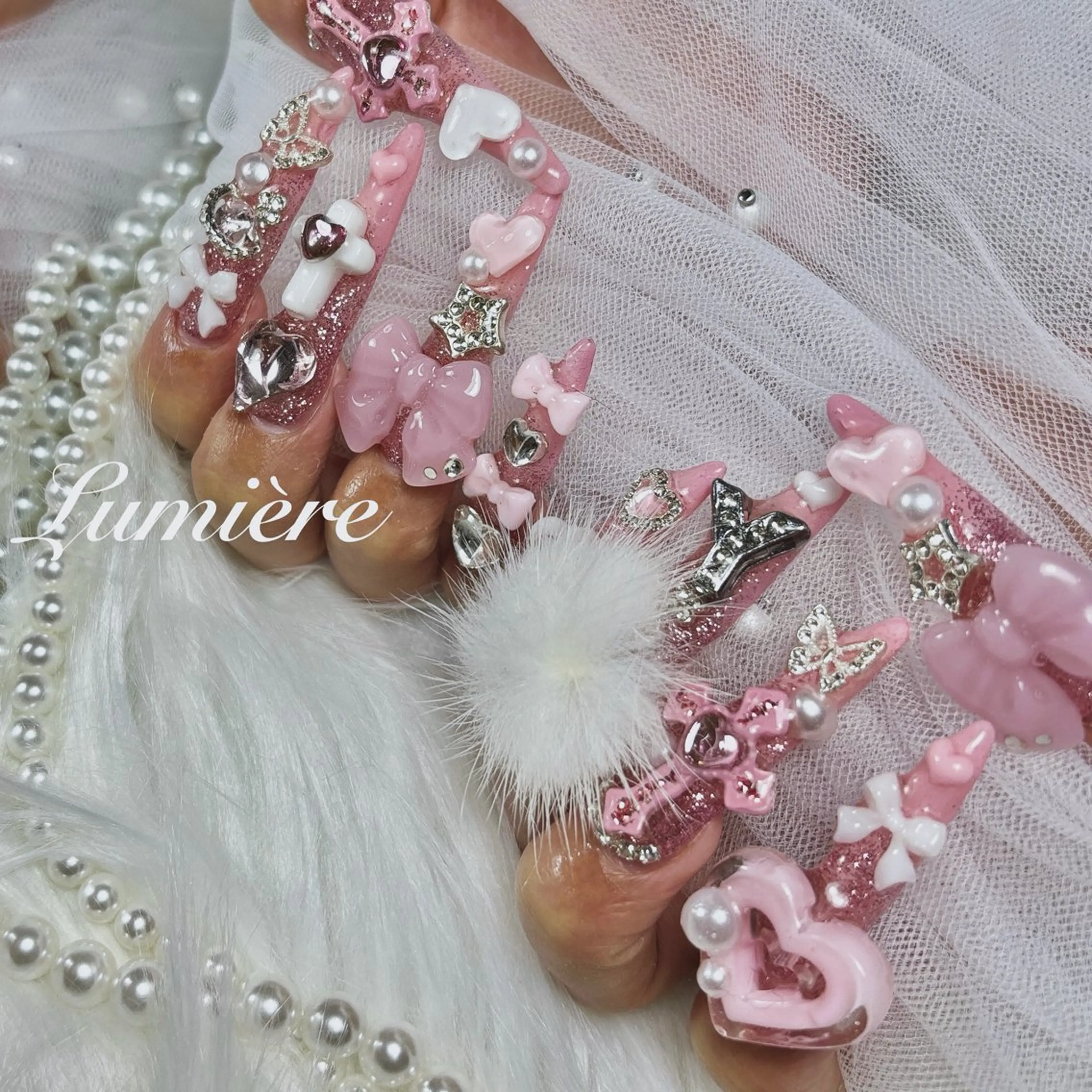 ネイル ロングネイル スーパーロングネイル ハンドネイル Nail salon Lumièreのネイルデザイン