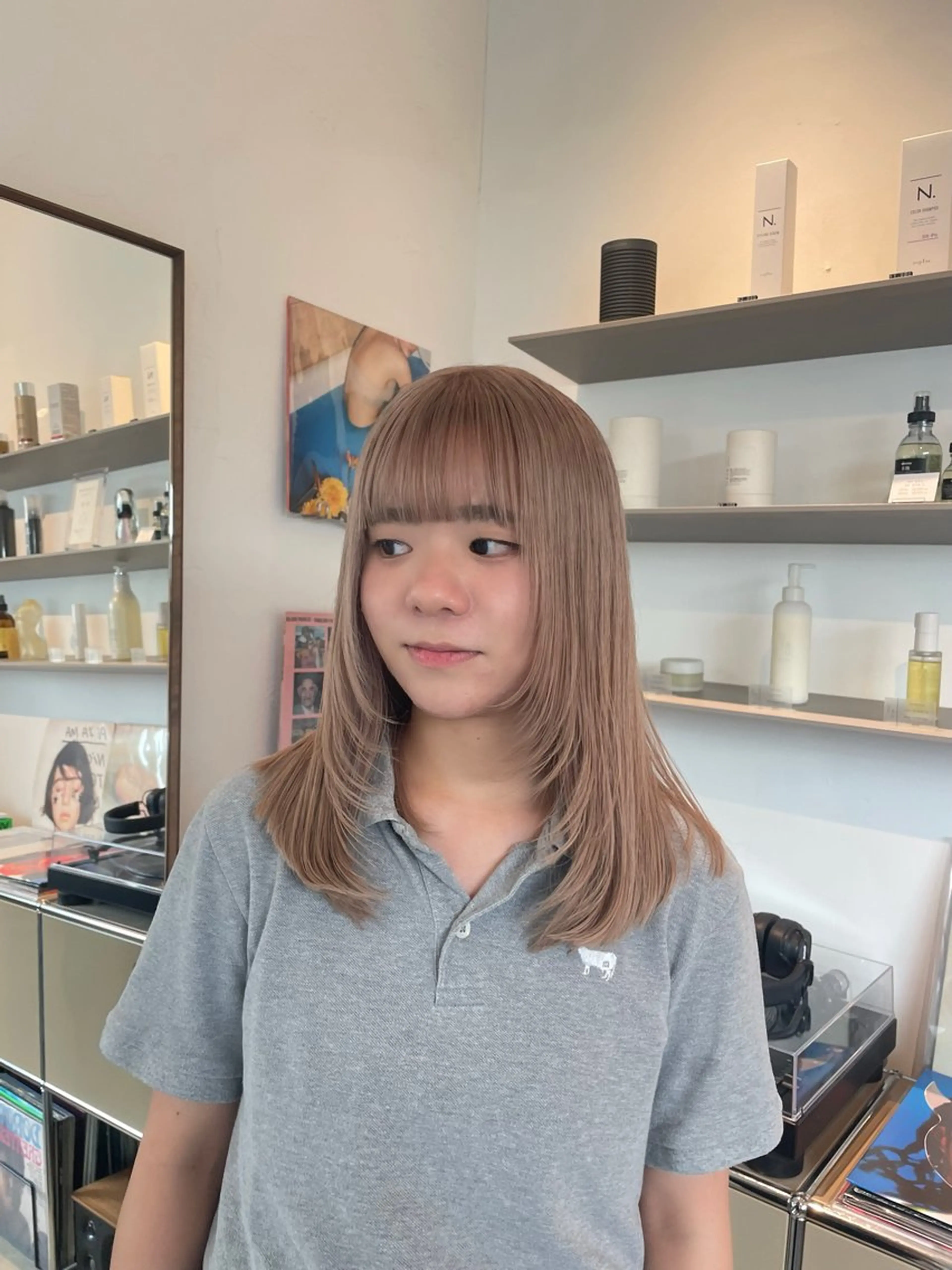 セミロング レイヤーカット HITOMI 福岡パーマのヘアスタイル