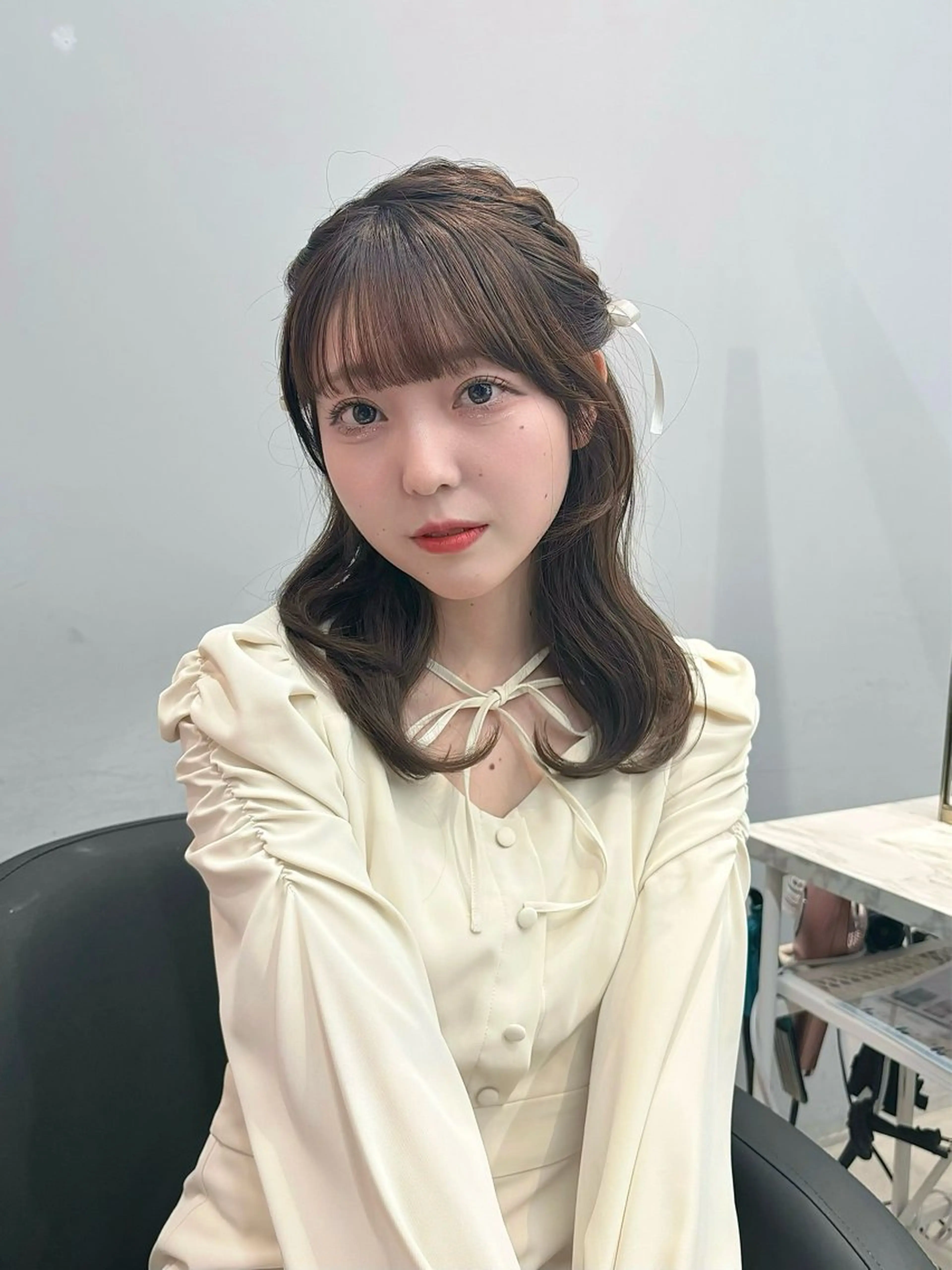 ヘアアレンジ 𝒎𝒐𝒆🩰 名駅/ヘアメ/暖色♡のヘアスタイル