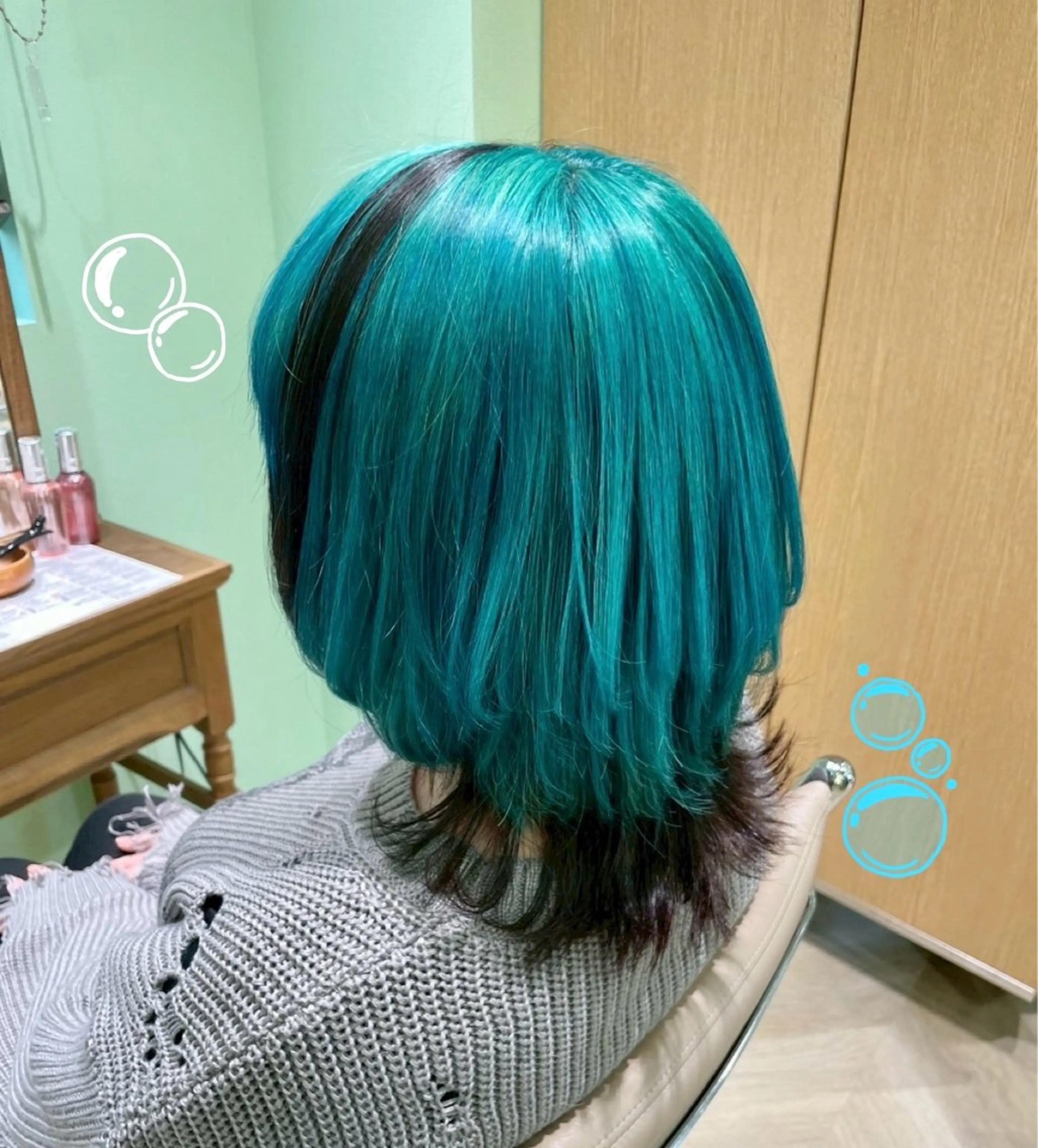 ミディアム カラー ヘアカラー 横浜/デザインカラー 個性派ヘアメ/まこのヘアスタイル