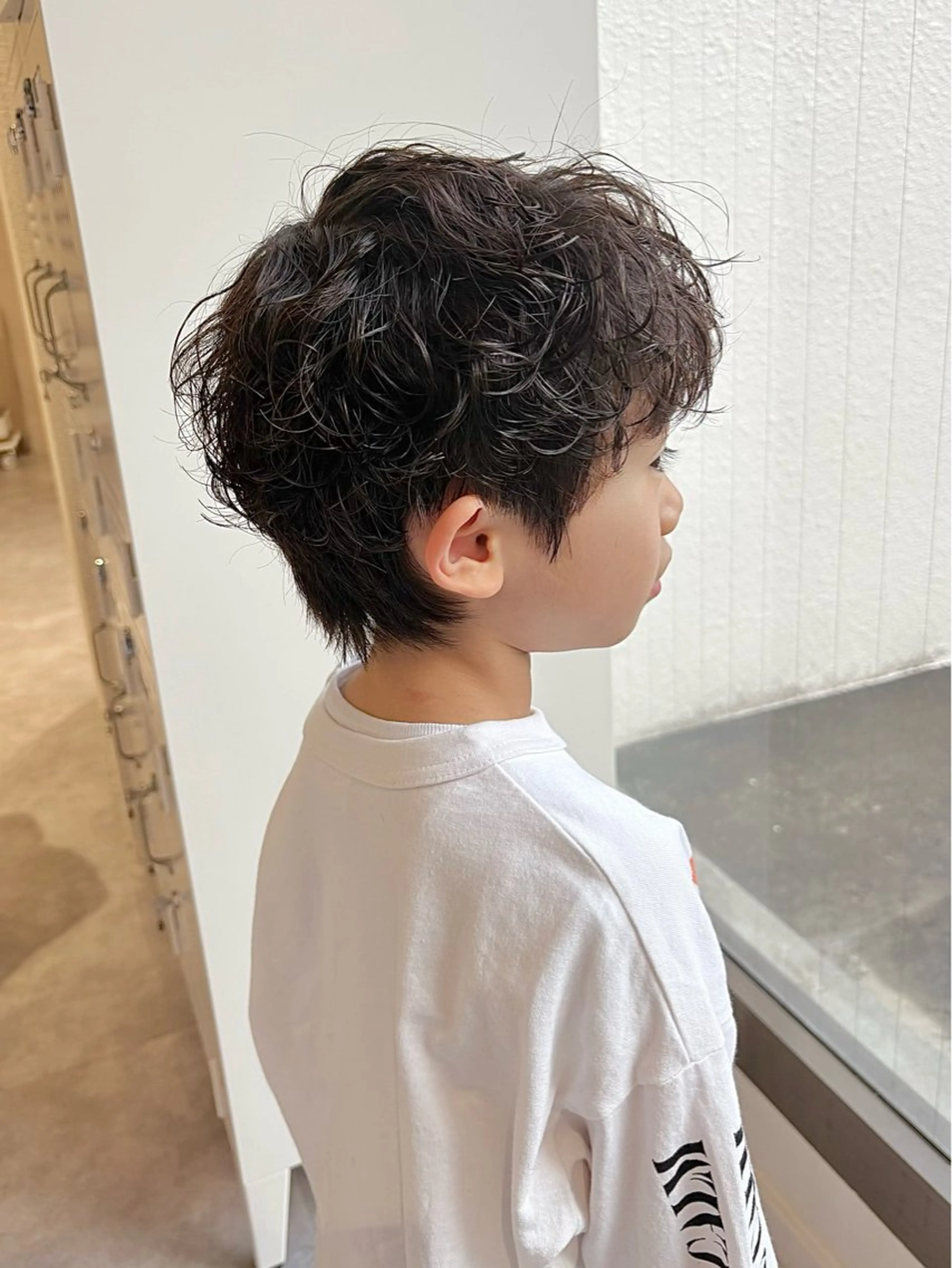パーマ メンズ キッズ カット パーマ 増渕 駿介のヘアスタイル