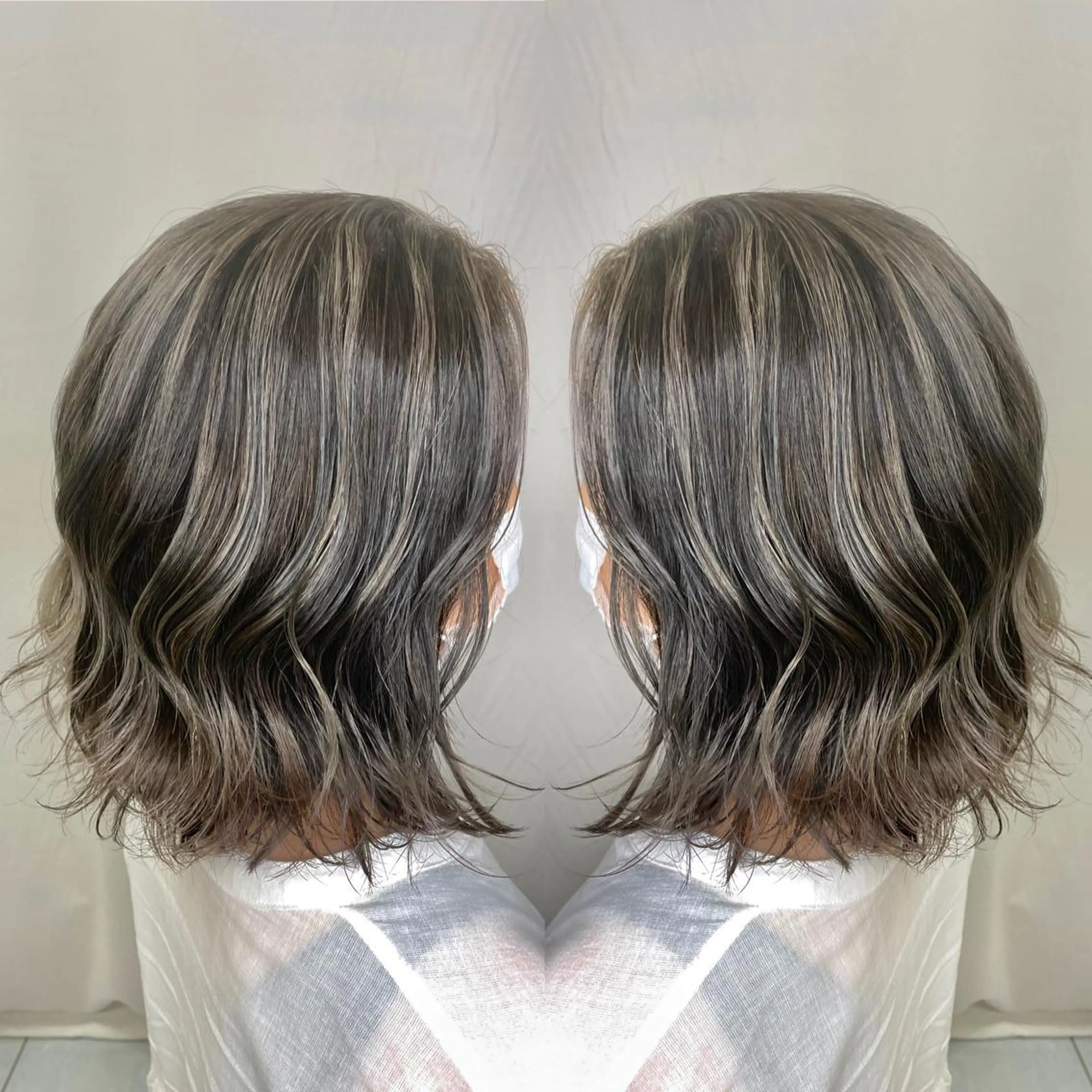 ミディアム カラー カット ヘアカラー トリートメント 縮毛/レイヤー 韓国/橋口のヘアスタイル