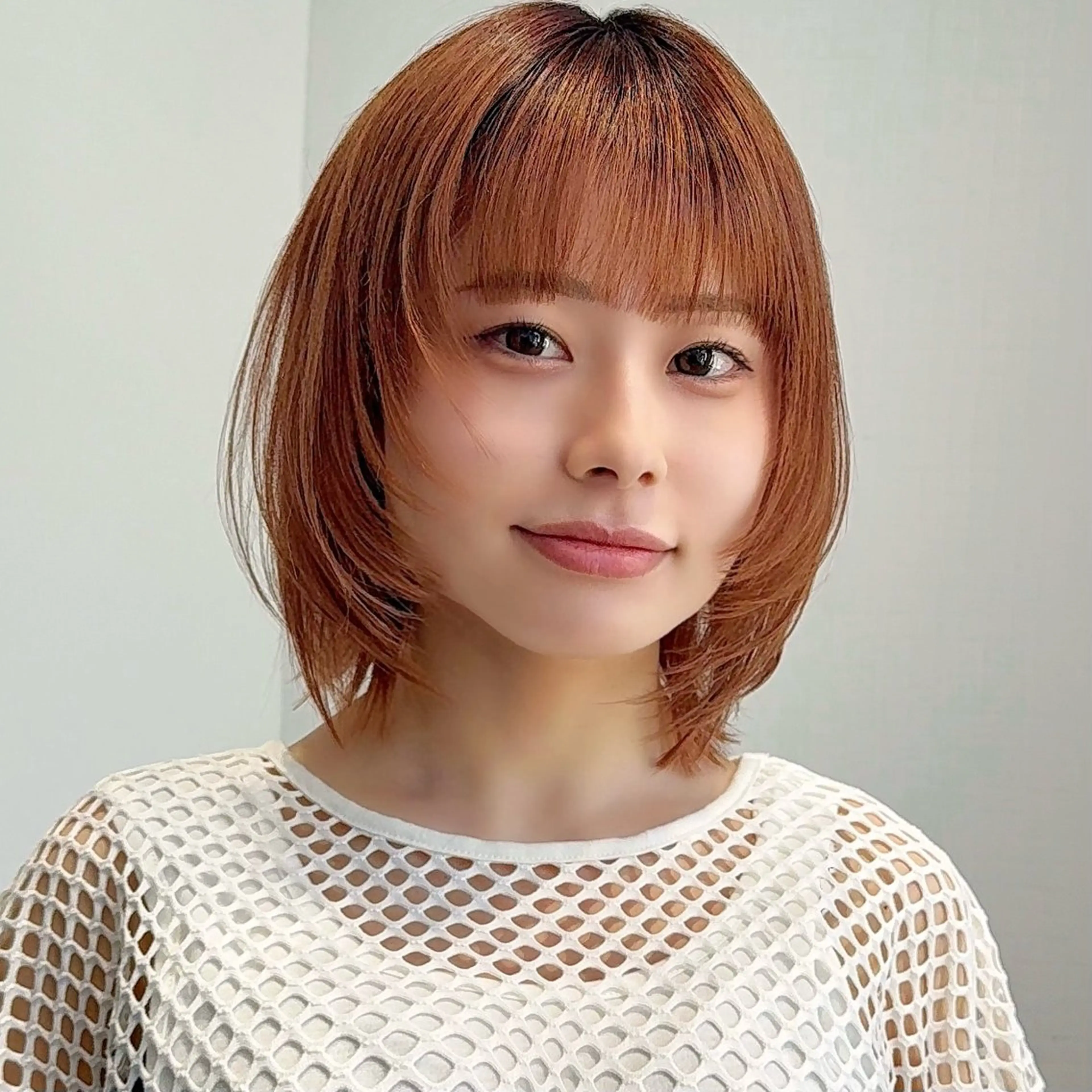 ミディアム お悩み改善ボブ 顔まわりカット/こうのヘアスタイル