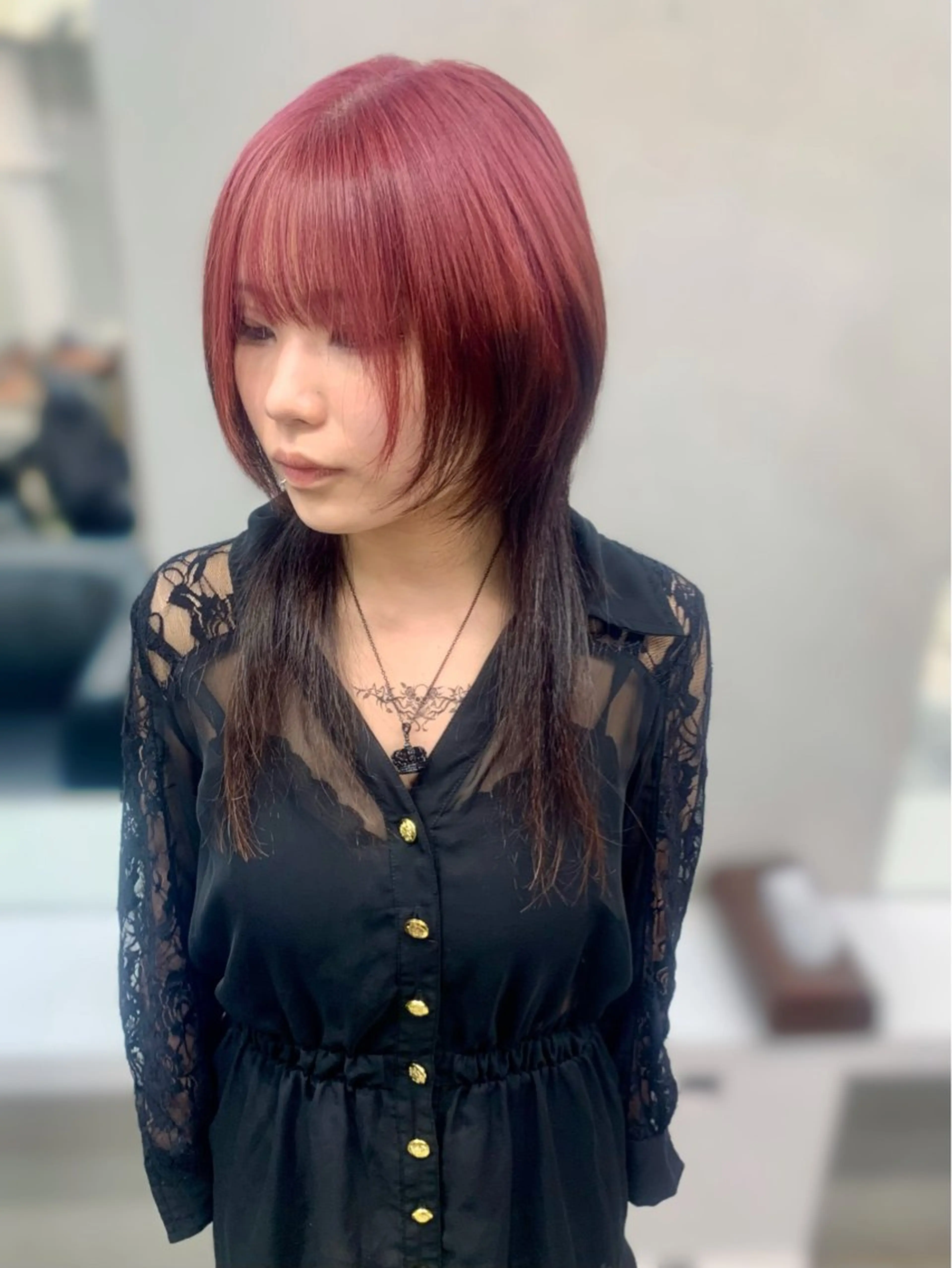 セミロング カラー ヘアアレンジ ヘアカラー トリートメント 個性爆弾💣 ダブルカラー/ゆかのヘアスタイル