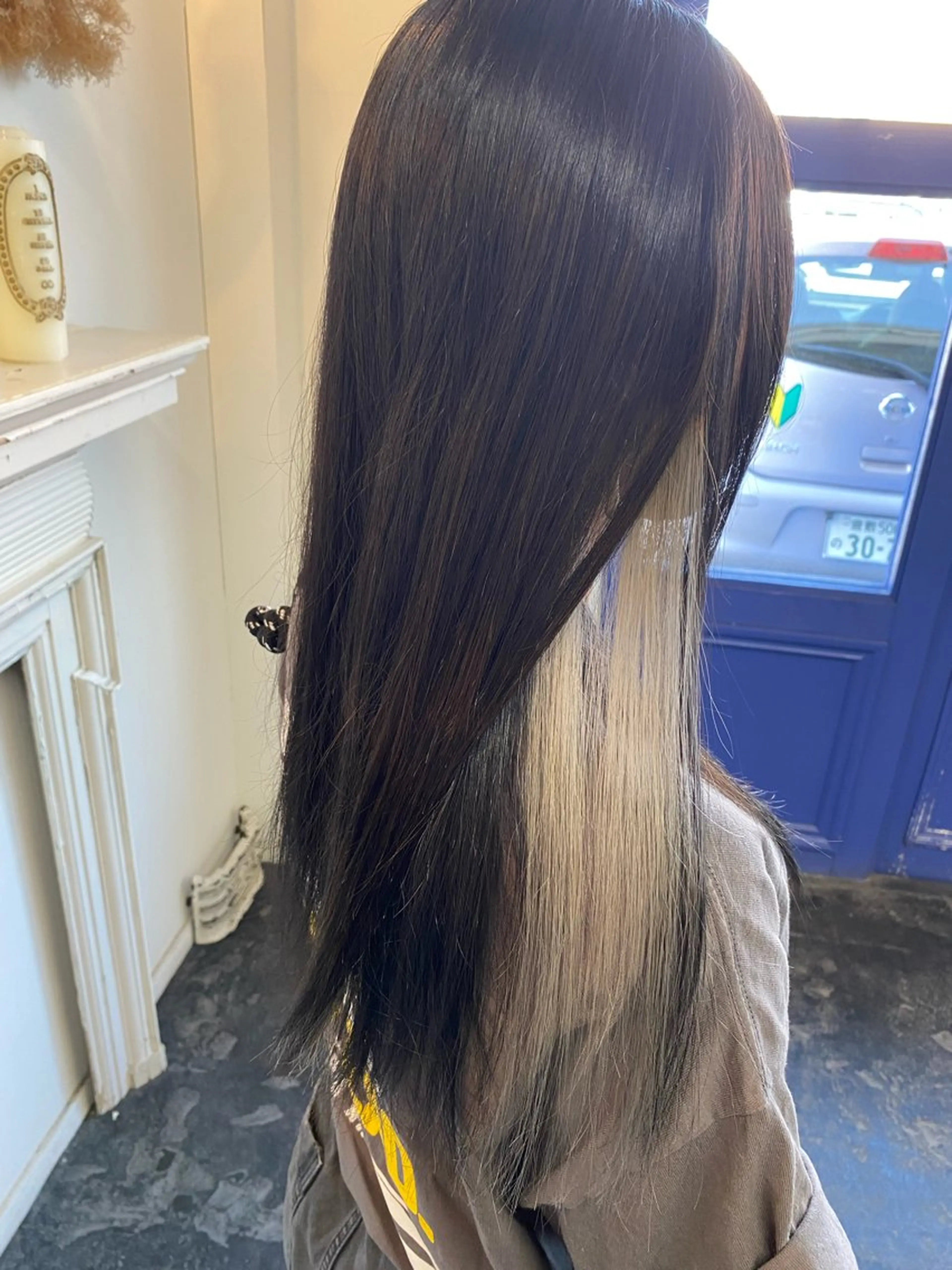 ロング カラー ベージュカラー ブリーチ ホワイトベージュ ヘアカラー setup りこのヘアスタイル